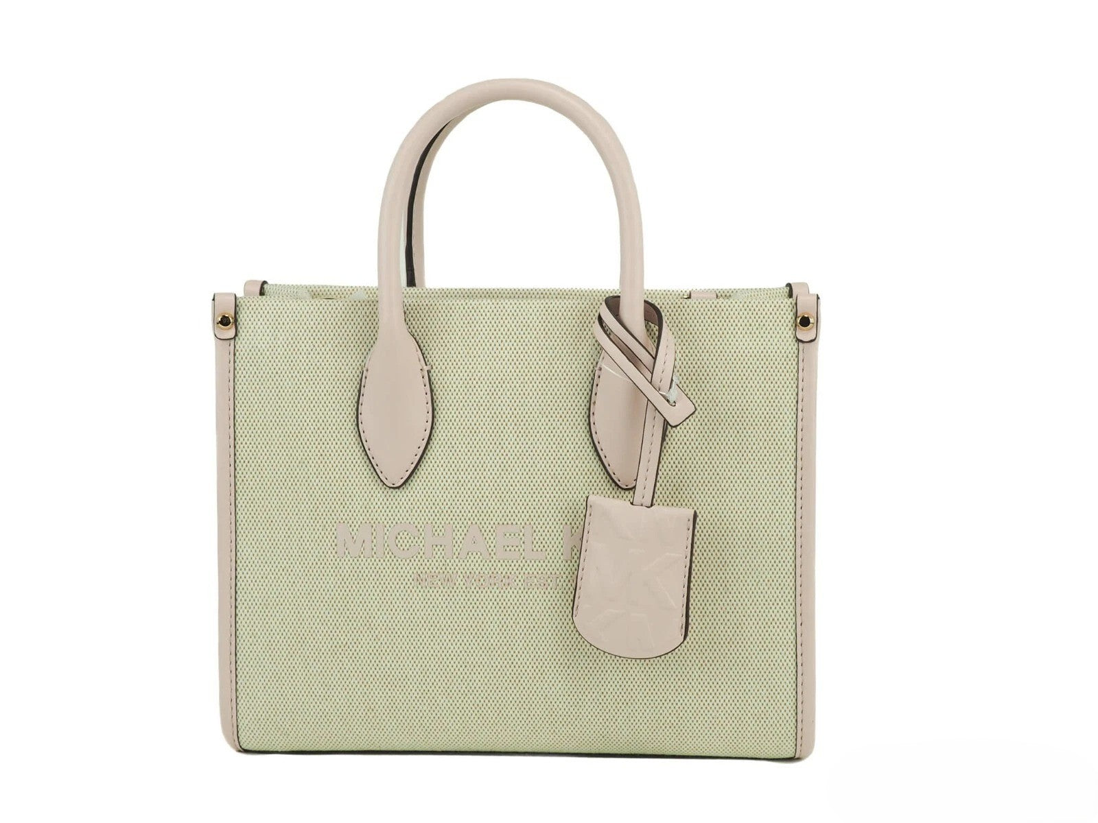 Michael Kors Michael Kors Mirella Small Powder Blush Canvas Shopper Crossbody Handbag Women's Purse