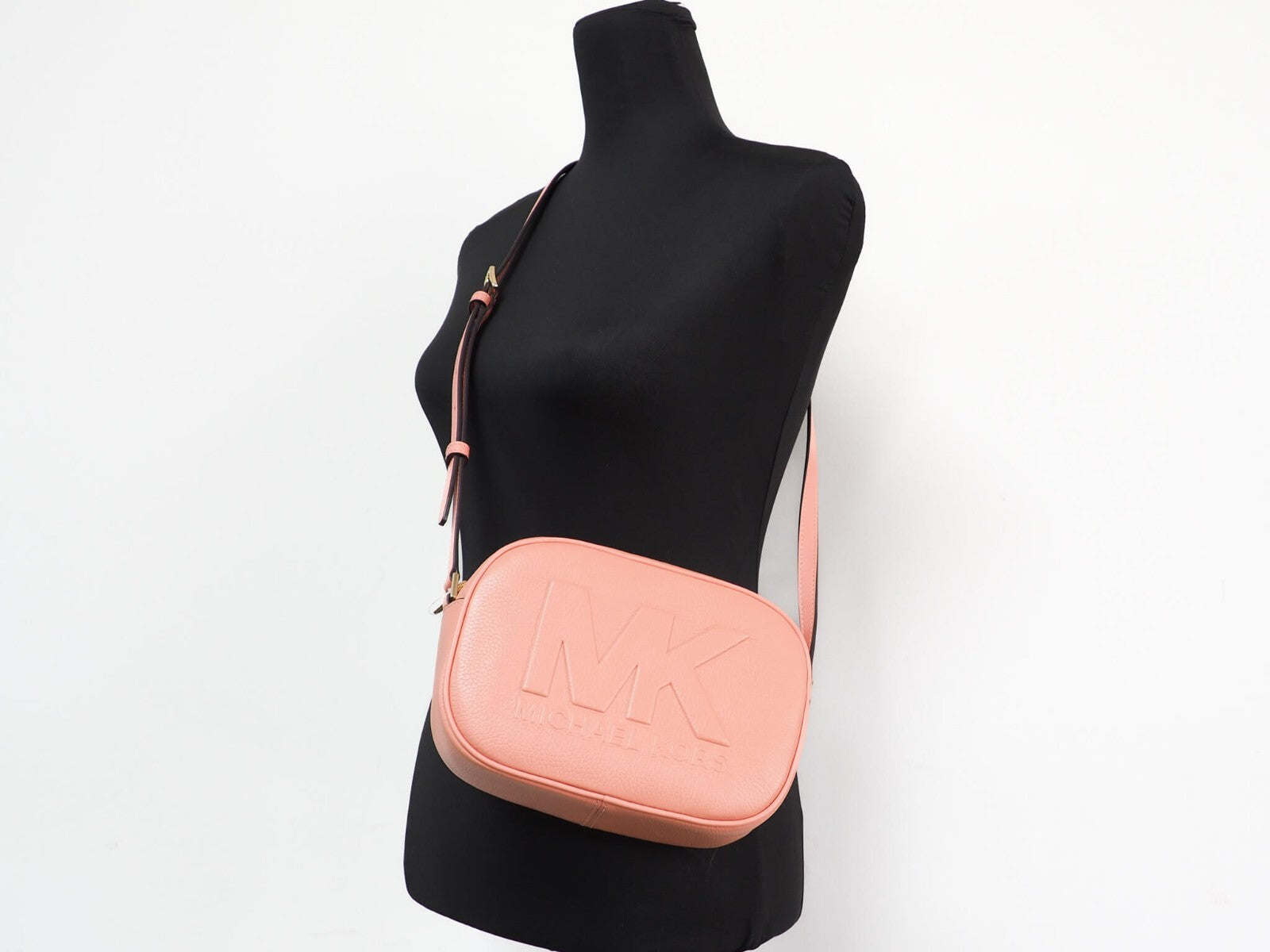 Michael Kors Michael Kors Jet Set Travel Medium Sherbert Leather Oval Camera Crossbody Women's Bag