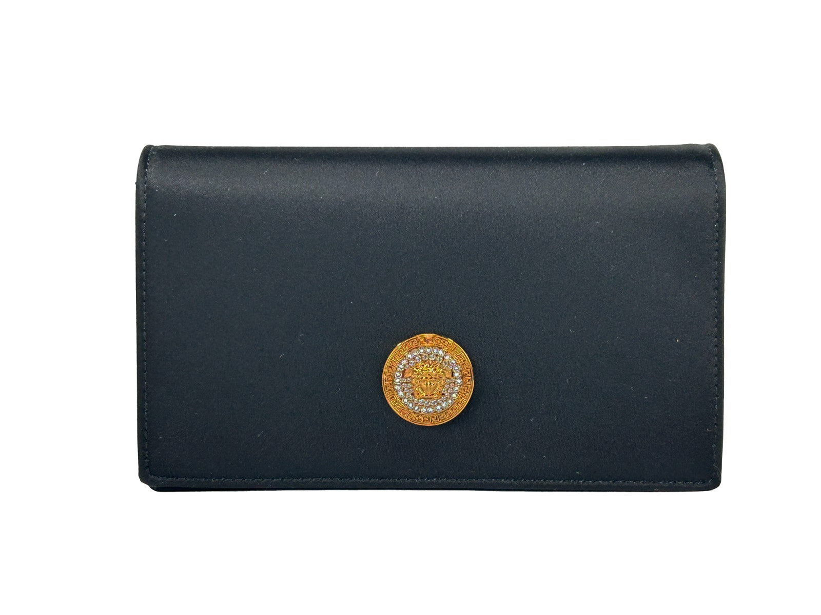Versace Versace Mini Chain Black Crossbody Wallet Women's Bag