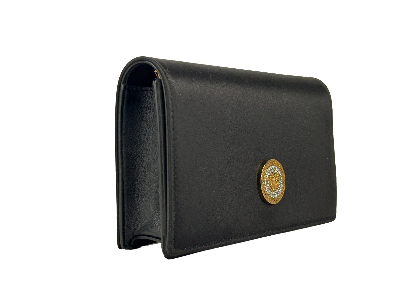 Versace Versace Mini Chain Black Crossbody Wallet Women's Bag