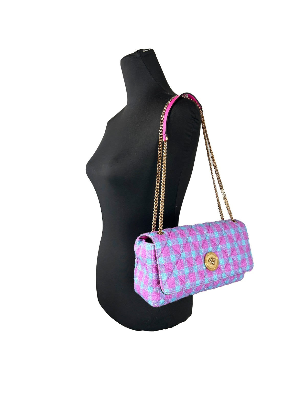 Versace Versace Wool Lurex Medium Shoulder Crossbody Women's Bag