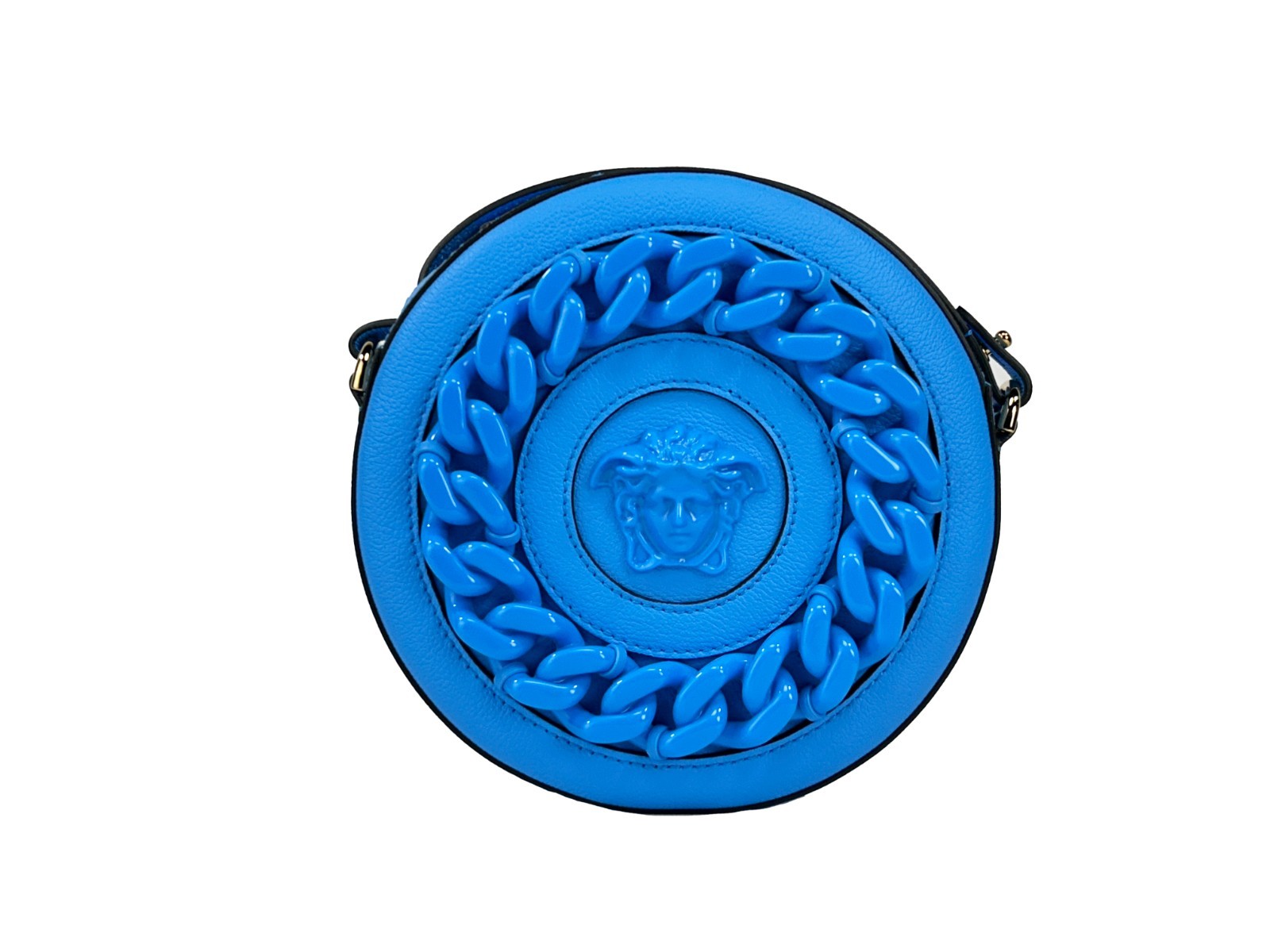 Versace Versace Round Disco Leather Camera Case Crossbody Women's Bag