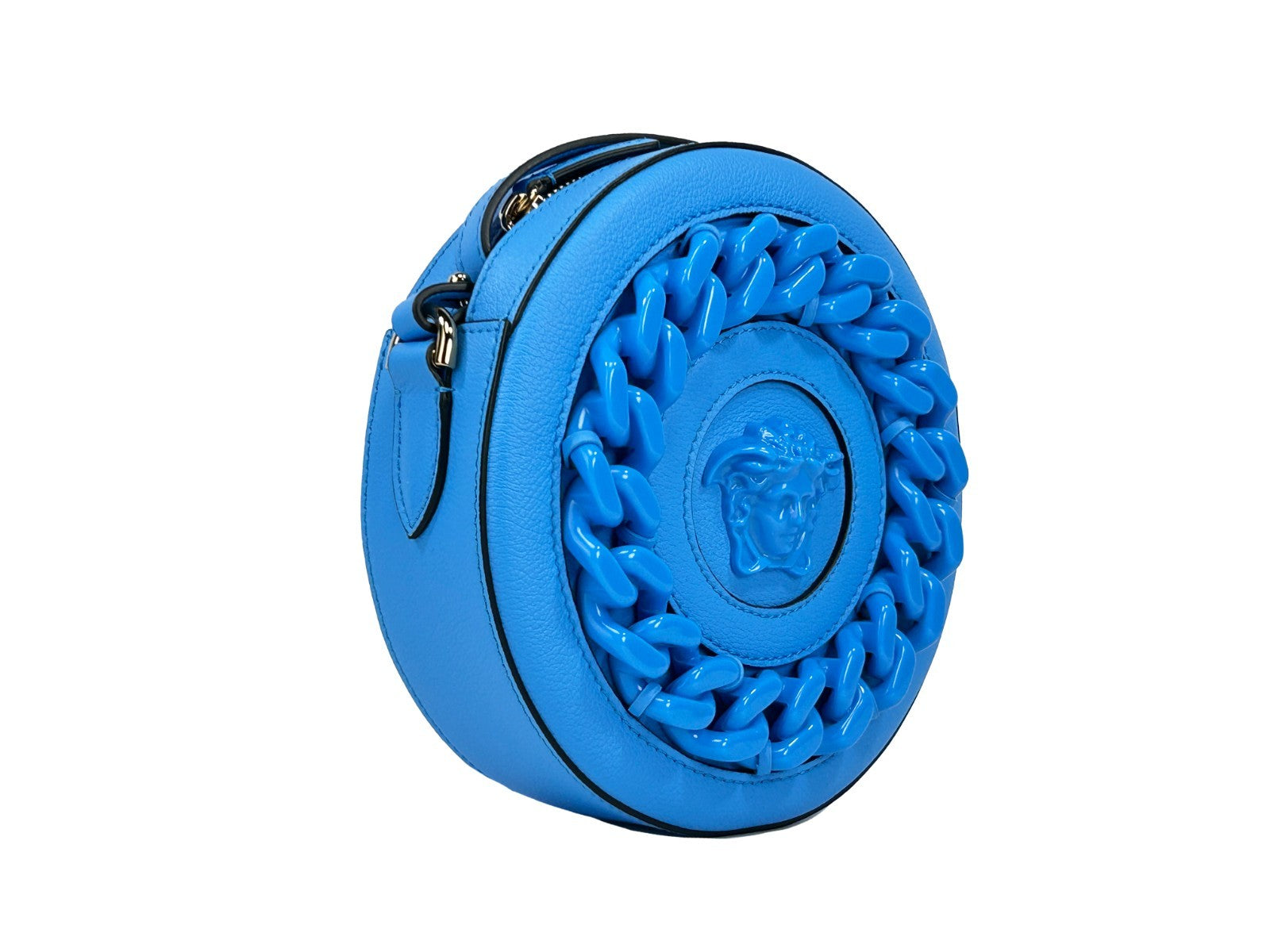 Versace Versace Round Disco Leather Camera Case Crossbody Women's Bag