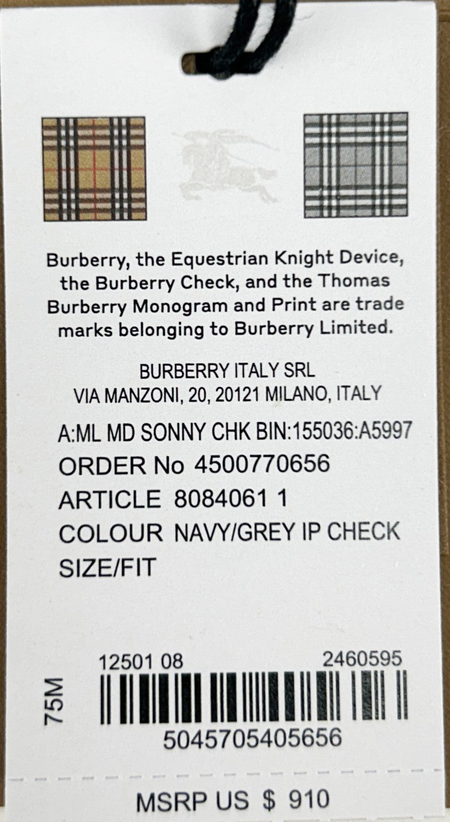 Burberry Burberry Medium Check Sonny Fanny Belt Women's Bag