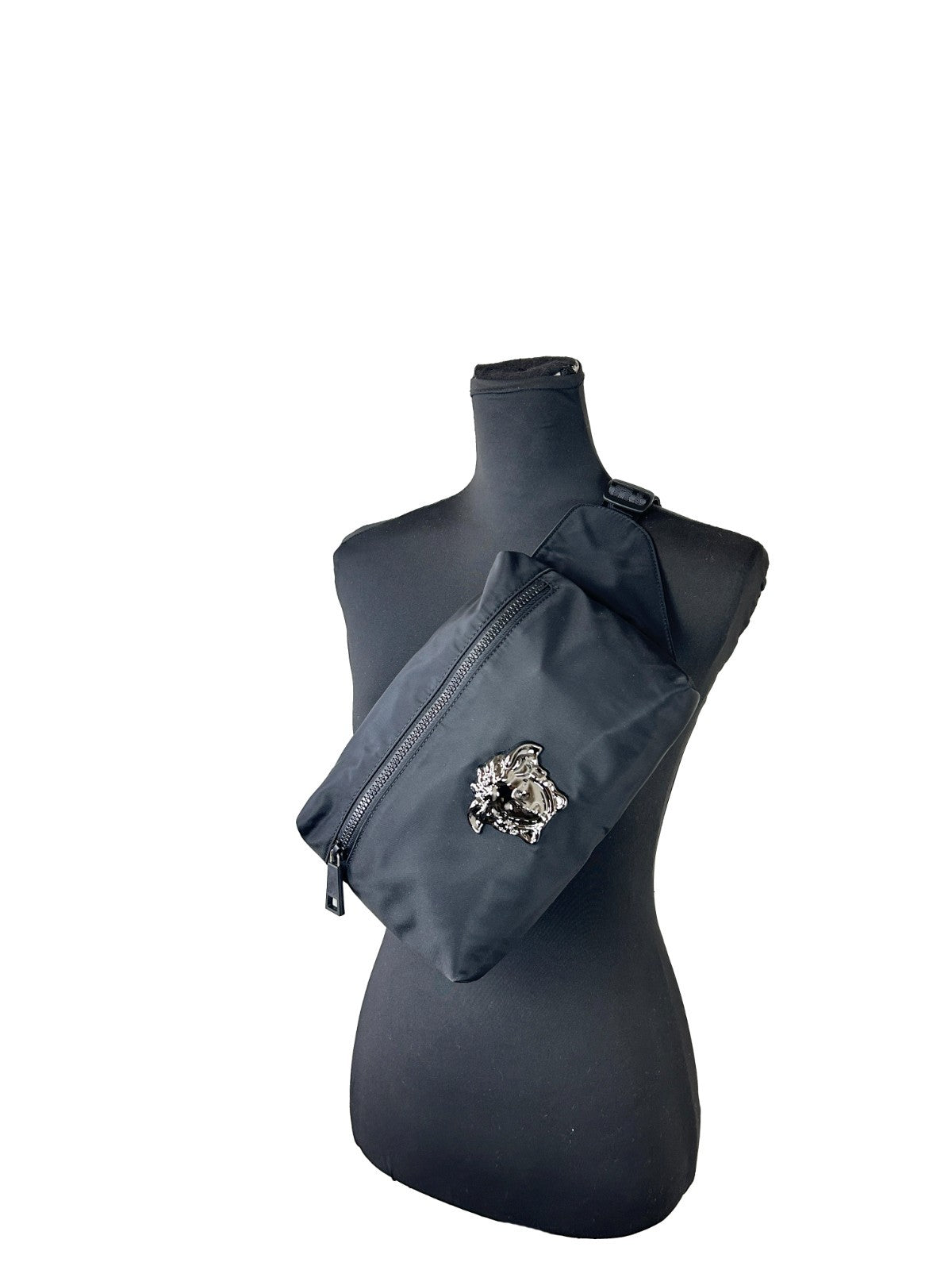 Versace Versace Medusa Black Nylon Belt Bag Waist Fanny Pack Women's Purse