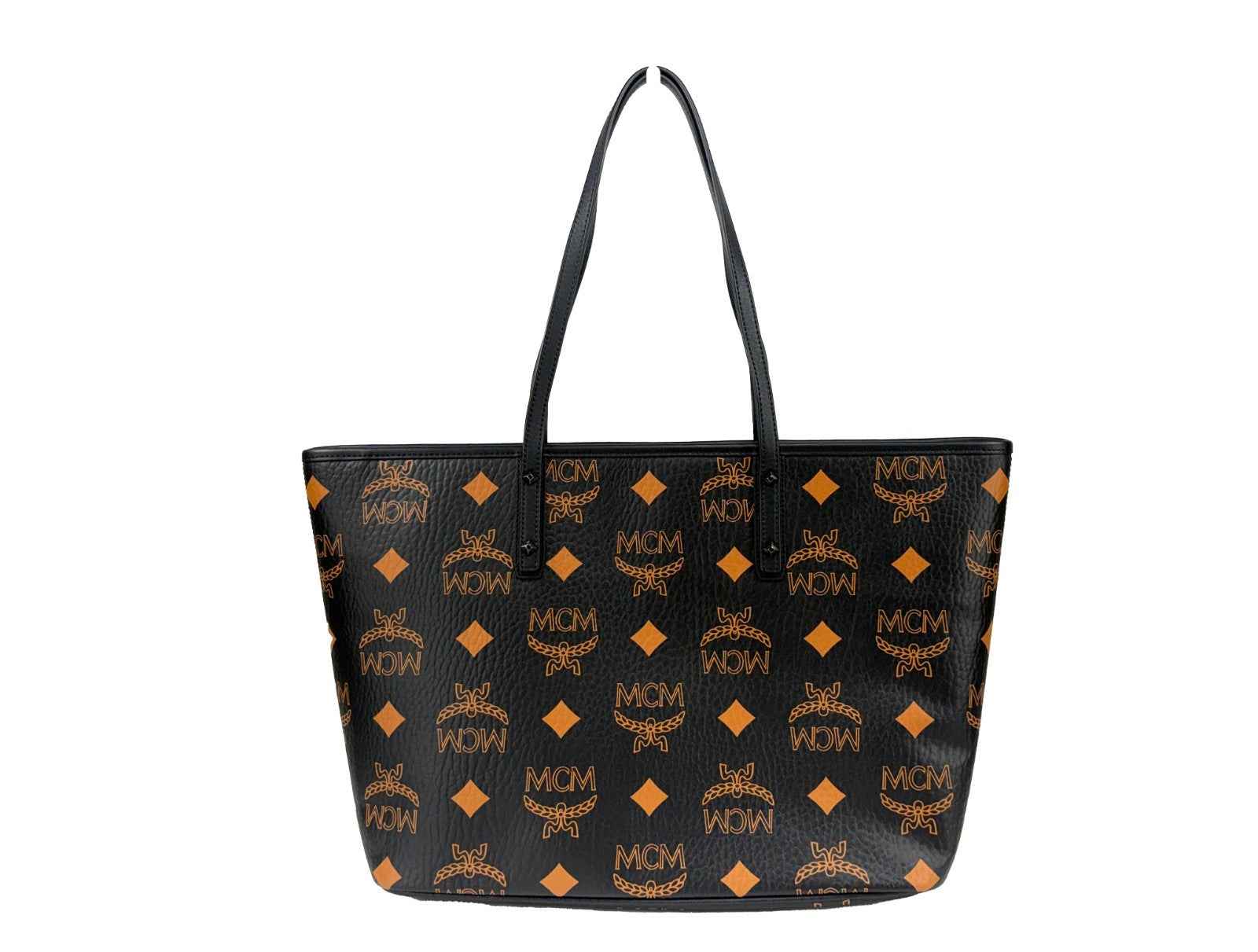 MCM MCM Aren Black Leather Shoulder Tote Women's Bag