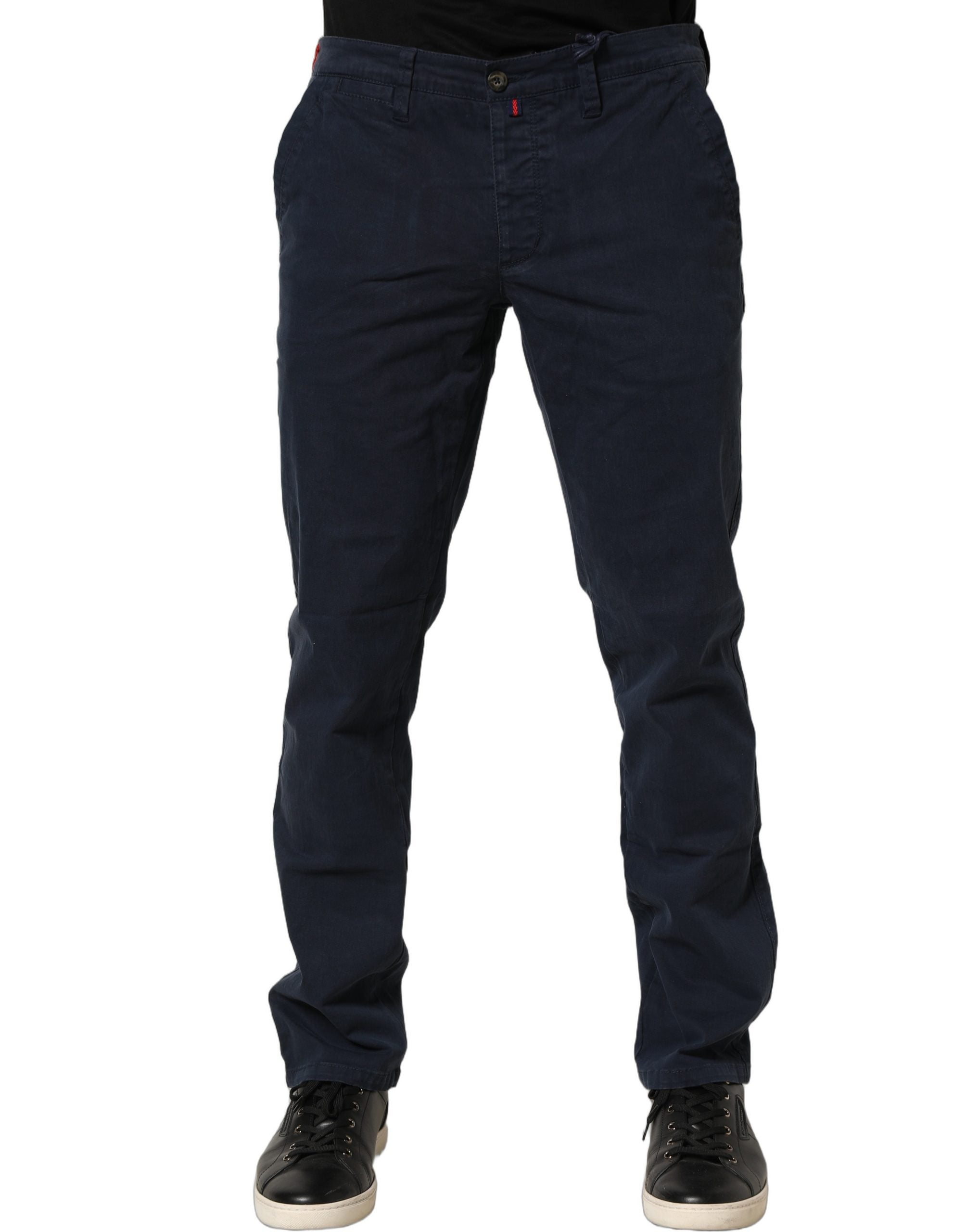 Domenico Tagliente Navy Blue Skinny Chino Mid Waist Men Men's Pants