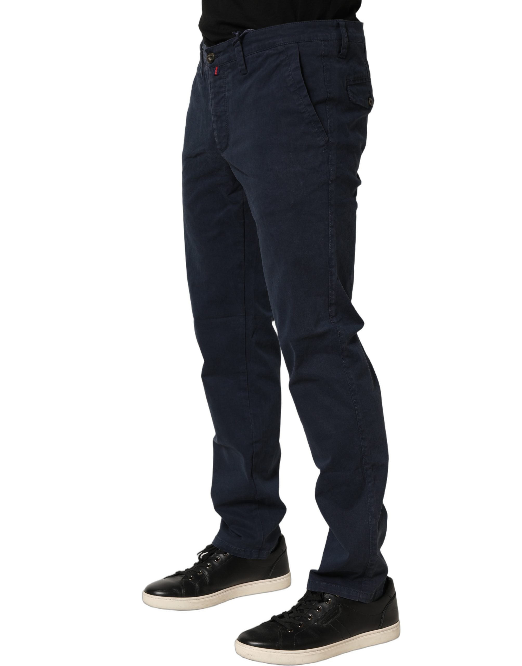Domenico Tagliente Navy Blue Skinny Chino Mid Waist Men Men's Pants