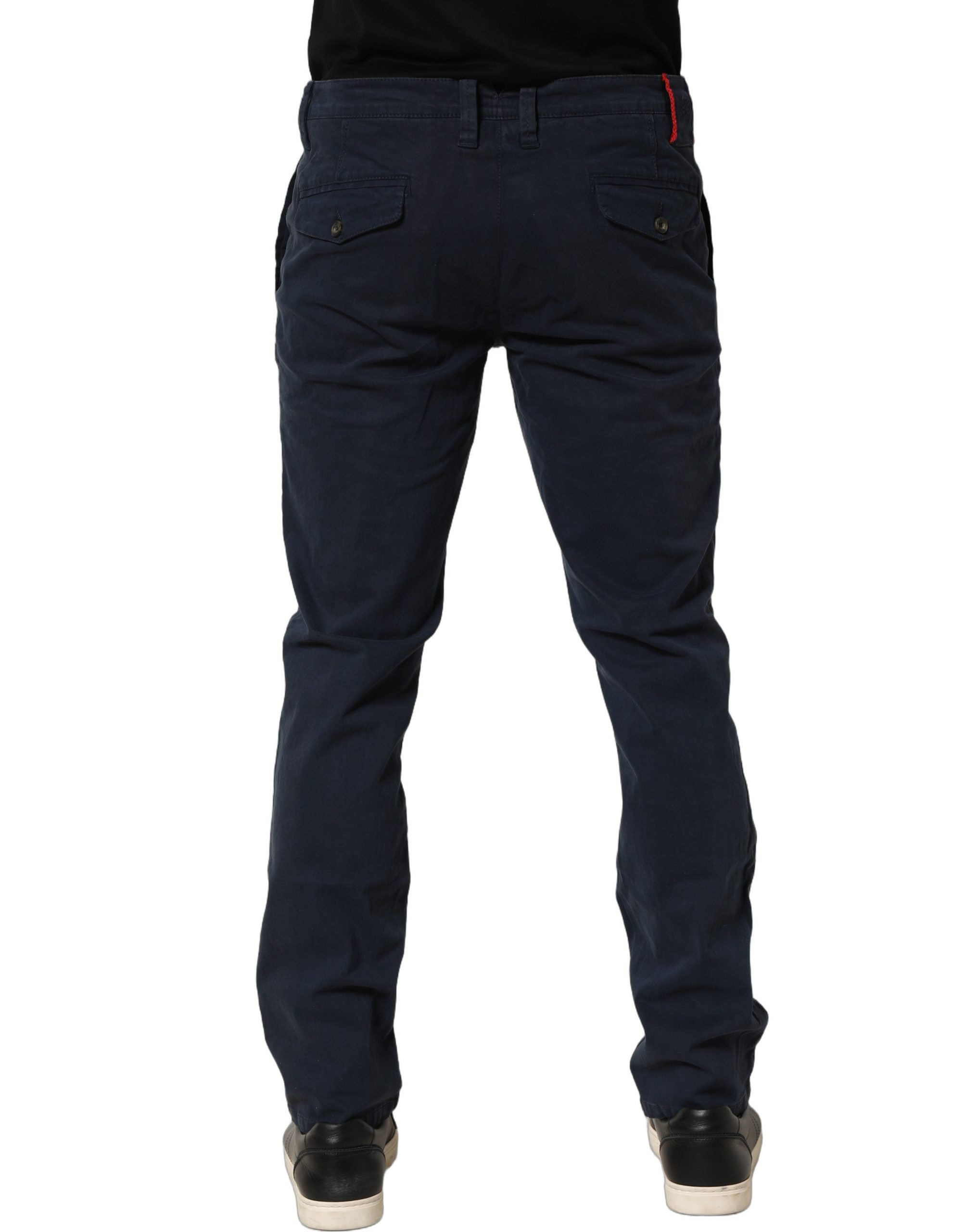 Domenico Tagliente Navy Blue Skinny Chino Mid Waist Men Men's Pants