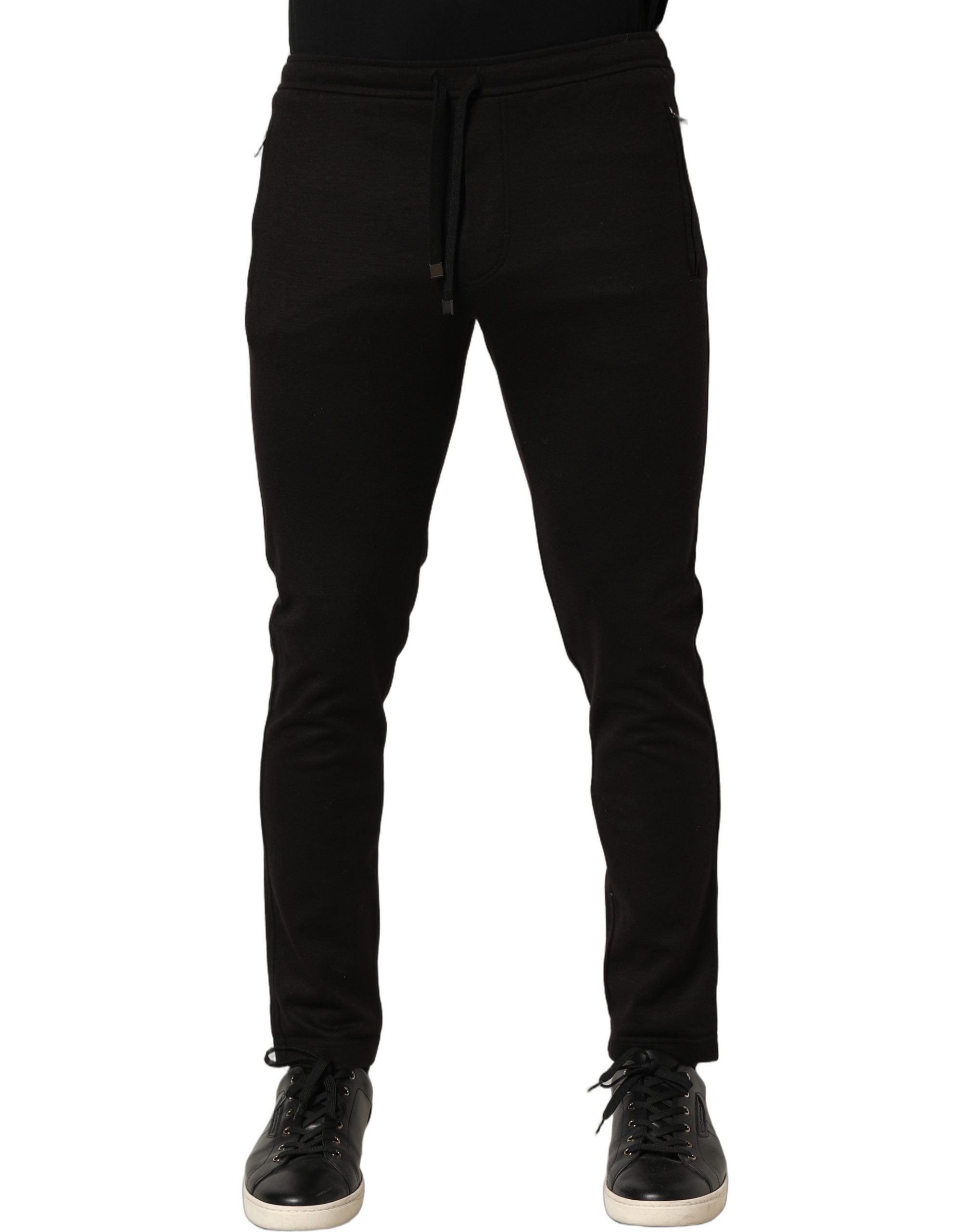 Dolce & Gabbana Black Wool Jogger Men SweatMen's Trouser Men's Pants