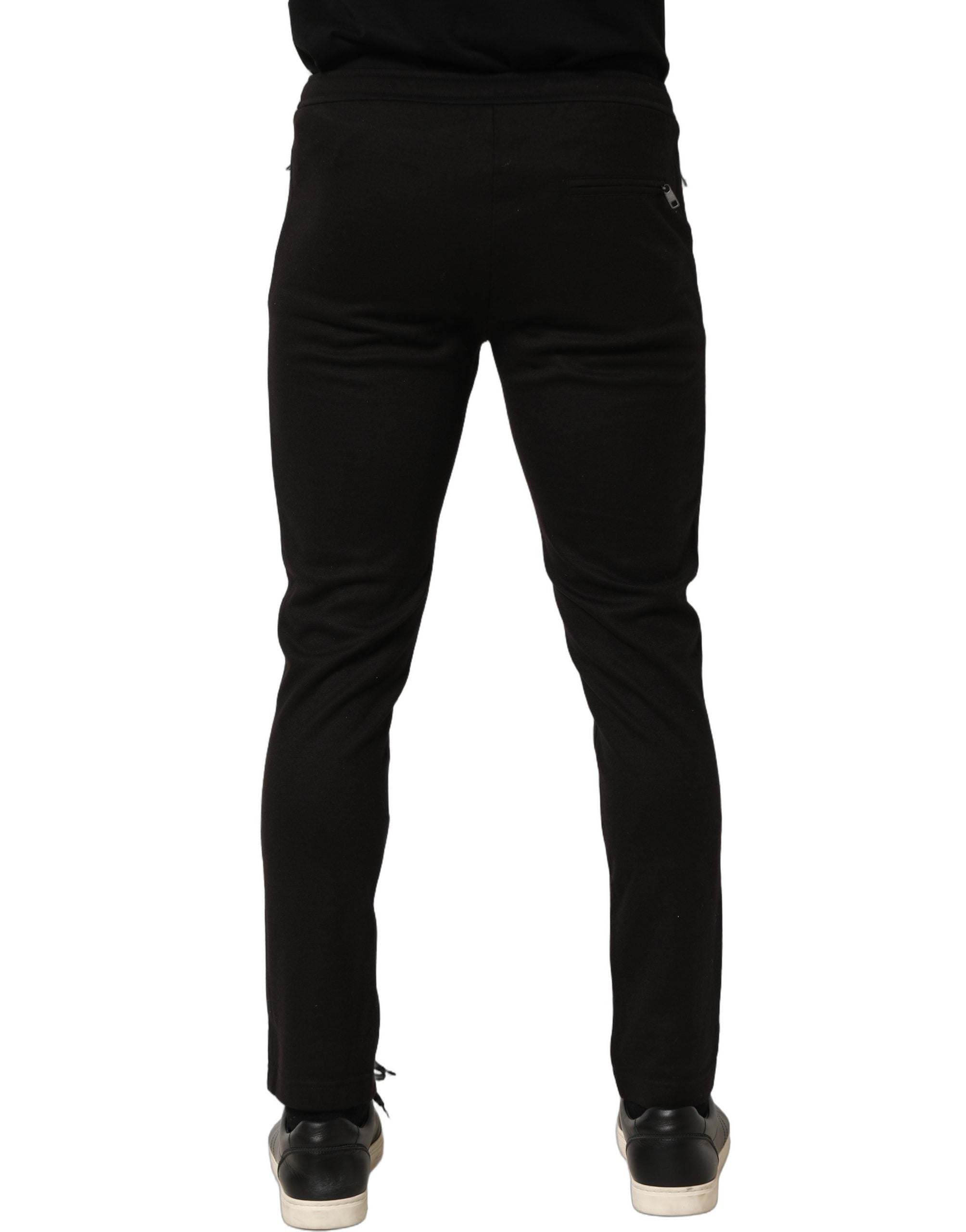 Dolce & Gabbana Black Wool Jogger Men SweatMen's Trouser Men's Pants