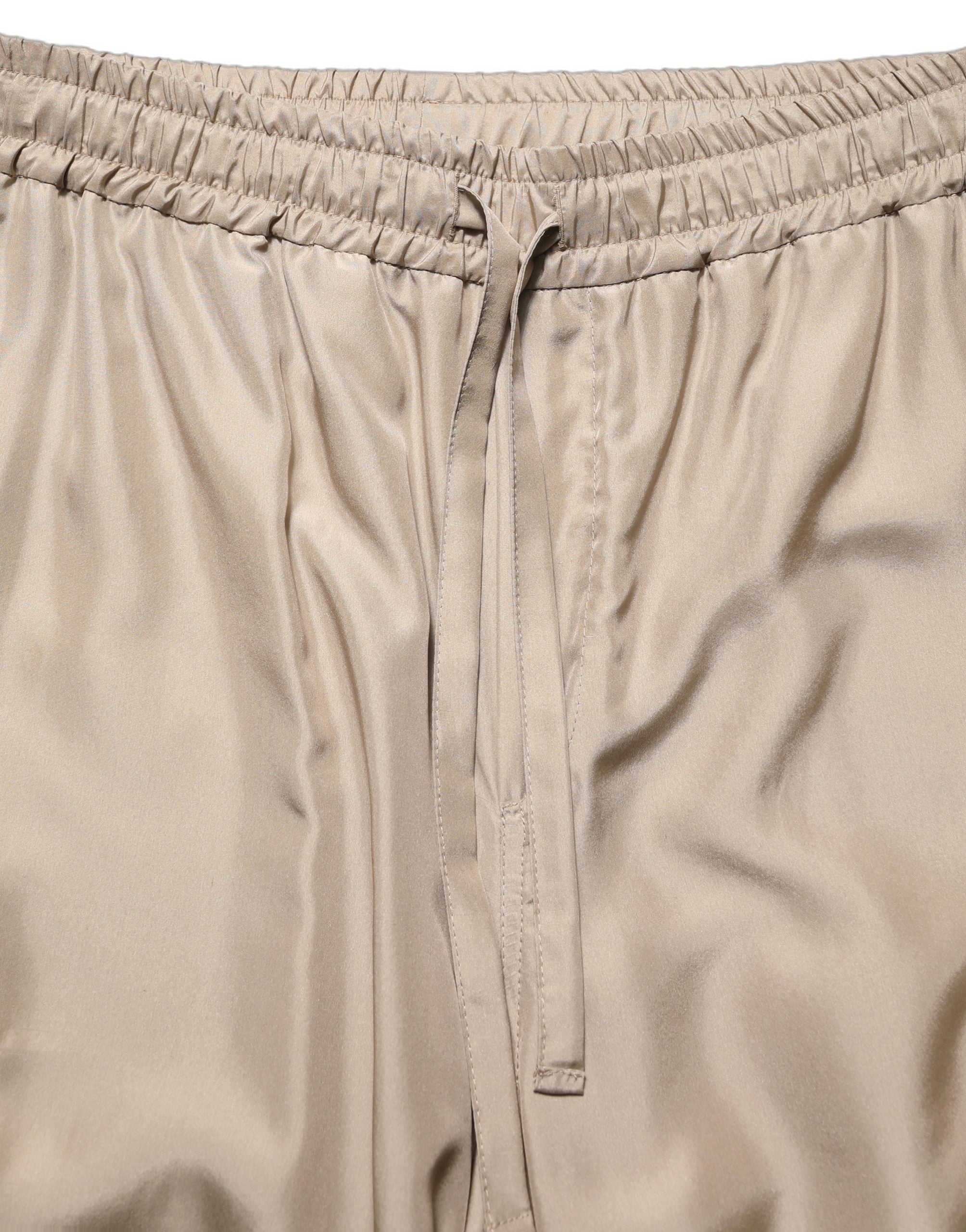 Dolce & Gabbana Brown Ruched Cargo Parachute Men Jogger Men's Pants
