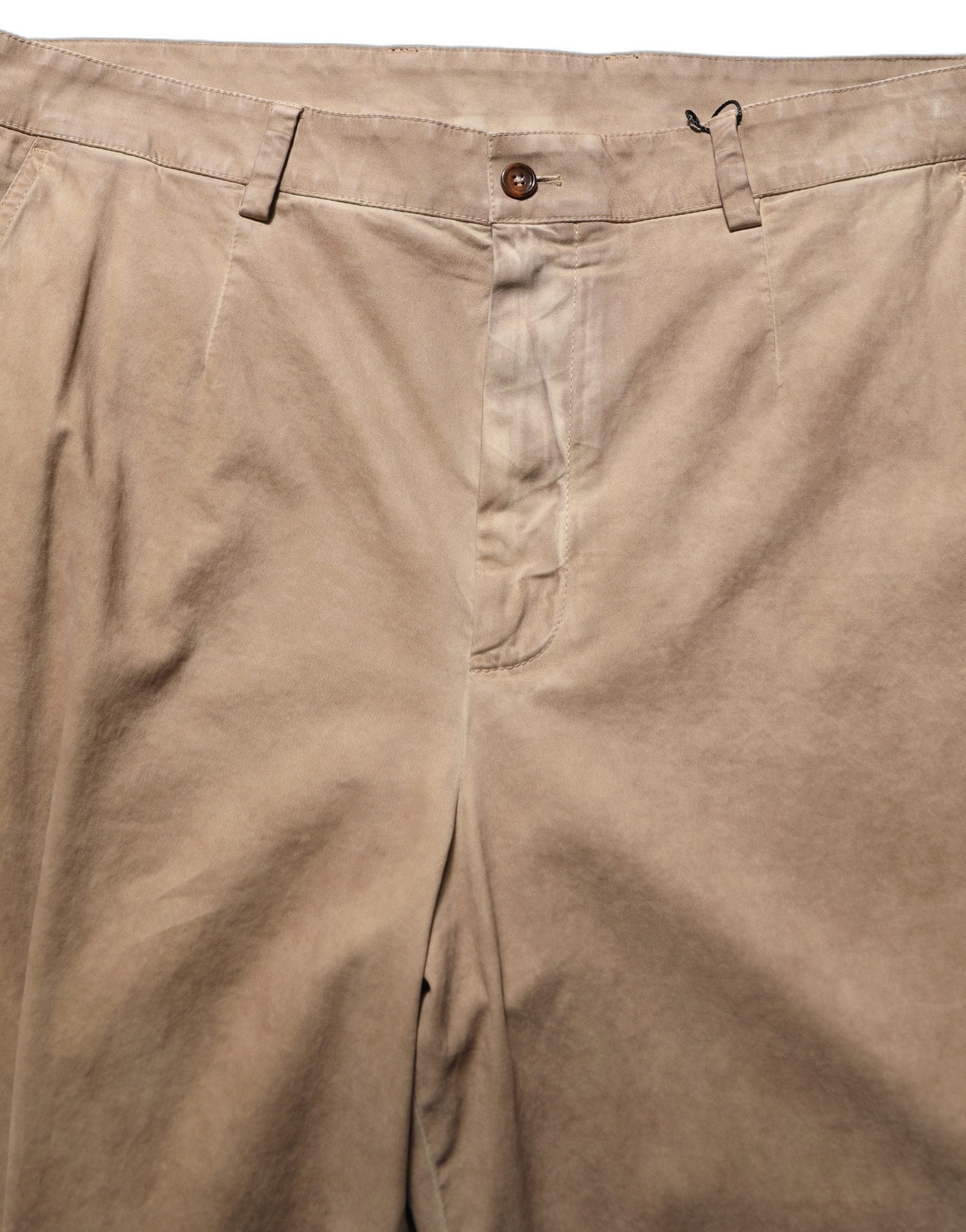 Domenico Tagliente Beige Cotton Straight Leg Men Trouser Men's Pants