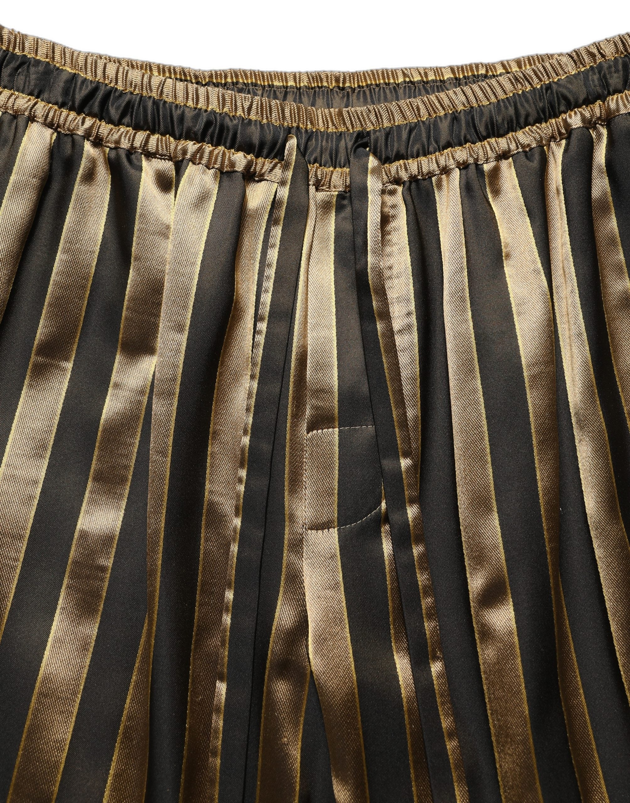 Dolce & Gabbana Gold Black Stripe Satin Tapered Leg Men Men's Pants (Pre-Owned)