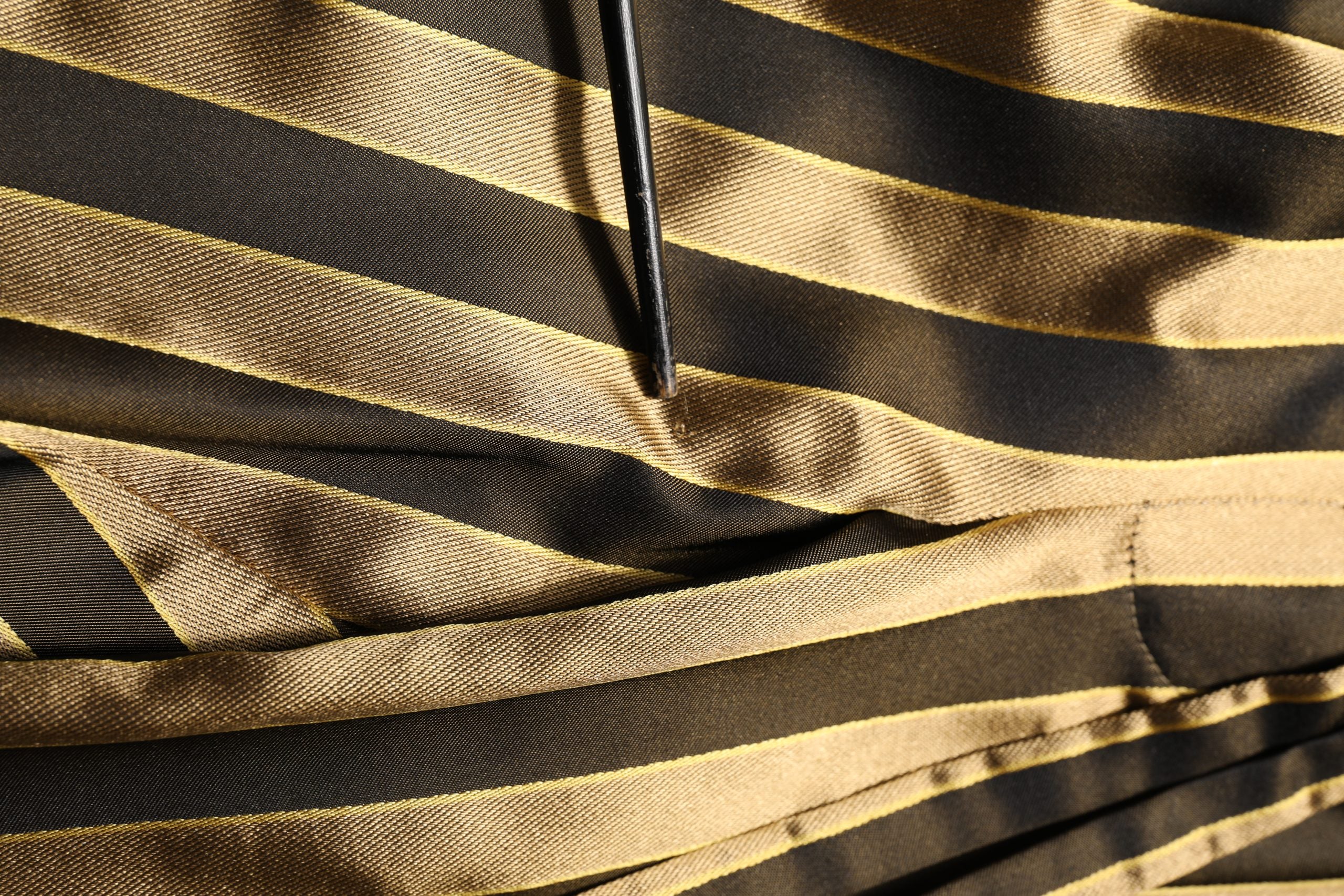 Dolce & Gabbana Gold Black Stripe Satin Tapered Leg Men Men's Pants (Pre-Owned)