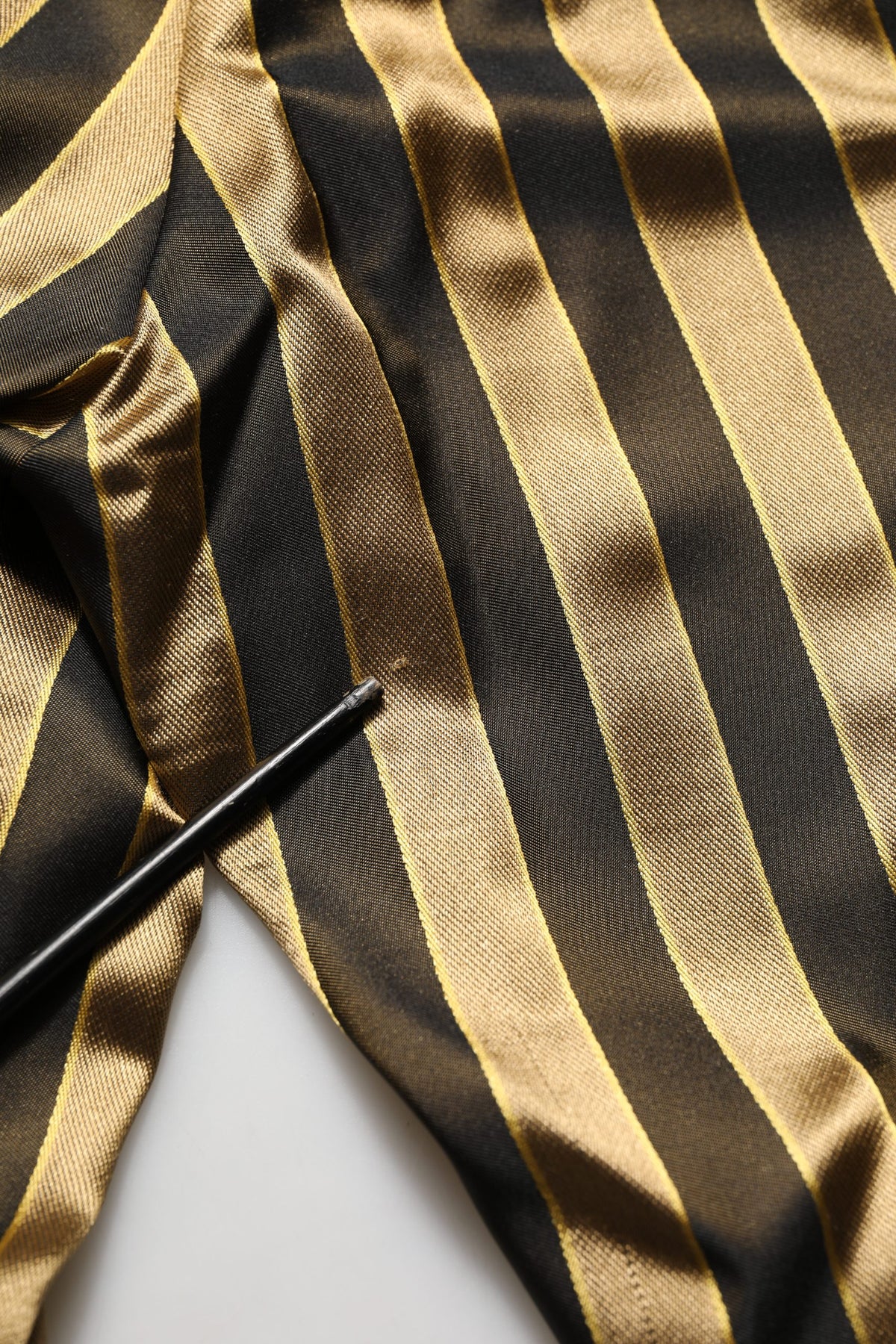 Dolce & Gabbana Gold Black Stripe Satin Tapered Leg Men Men's Pants (Pre-Owned)