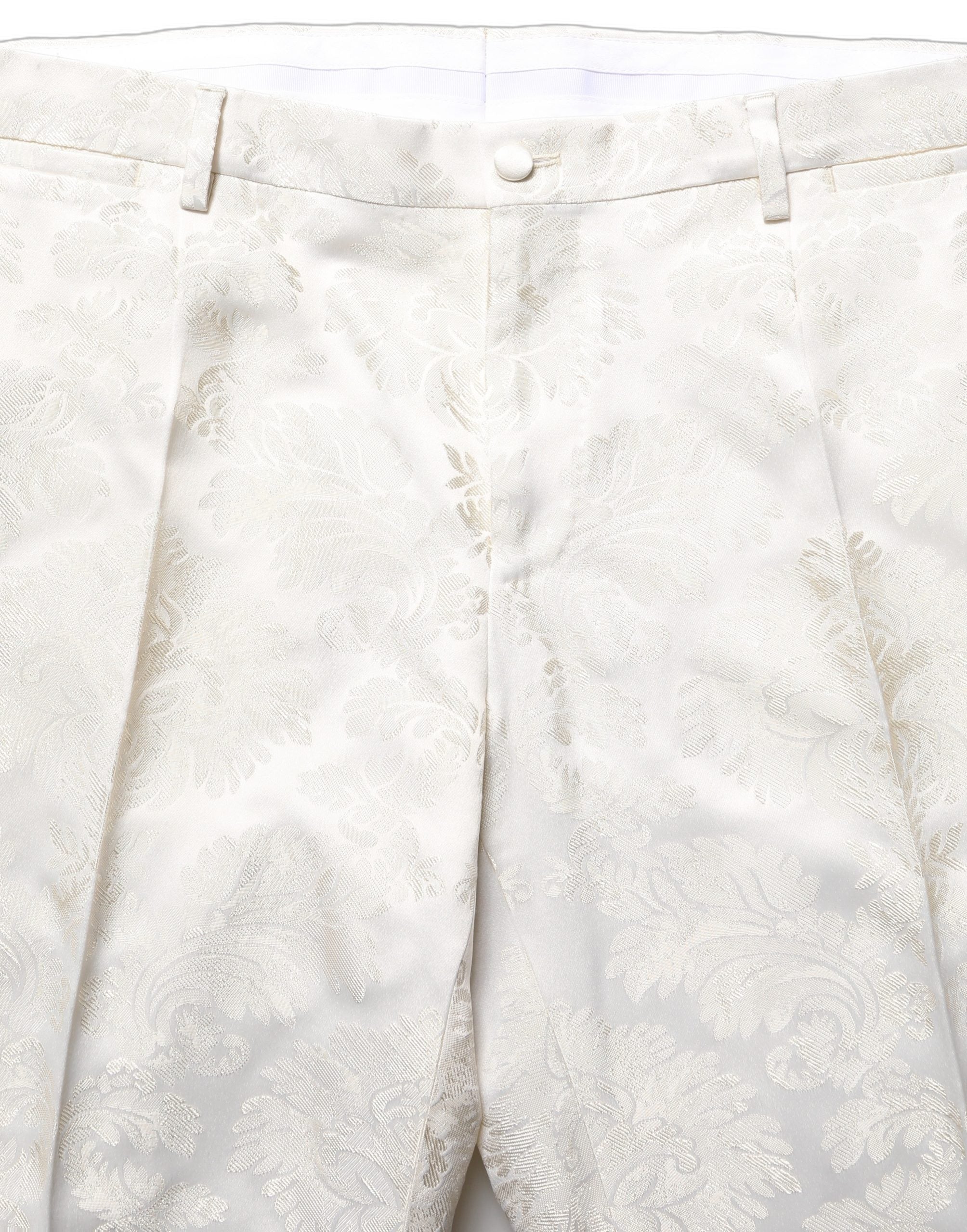 Dolce & Gabbana White Floral Men Dress Formal Trouser Men's Pants