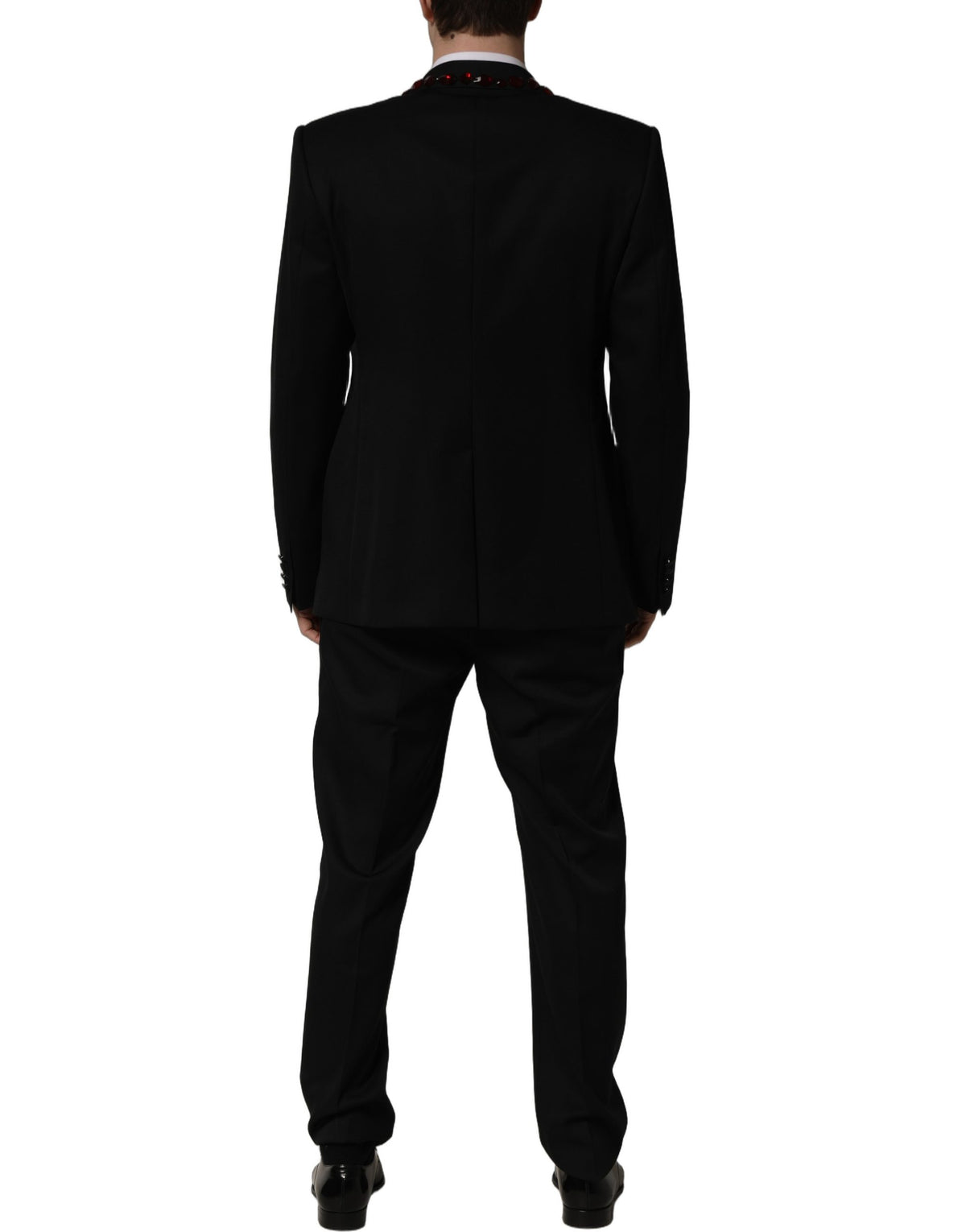 Dolce & Gabbana Black Crystal Embellished 2 Piece Men's Suit