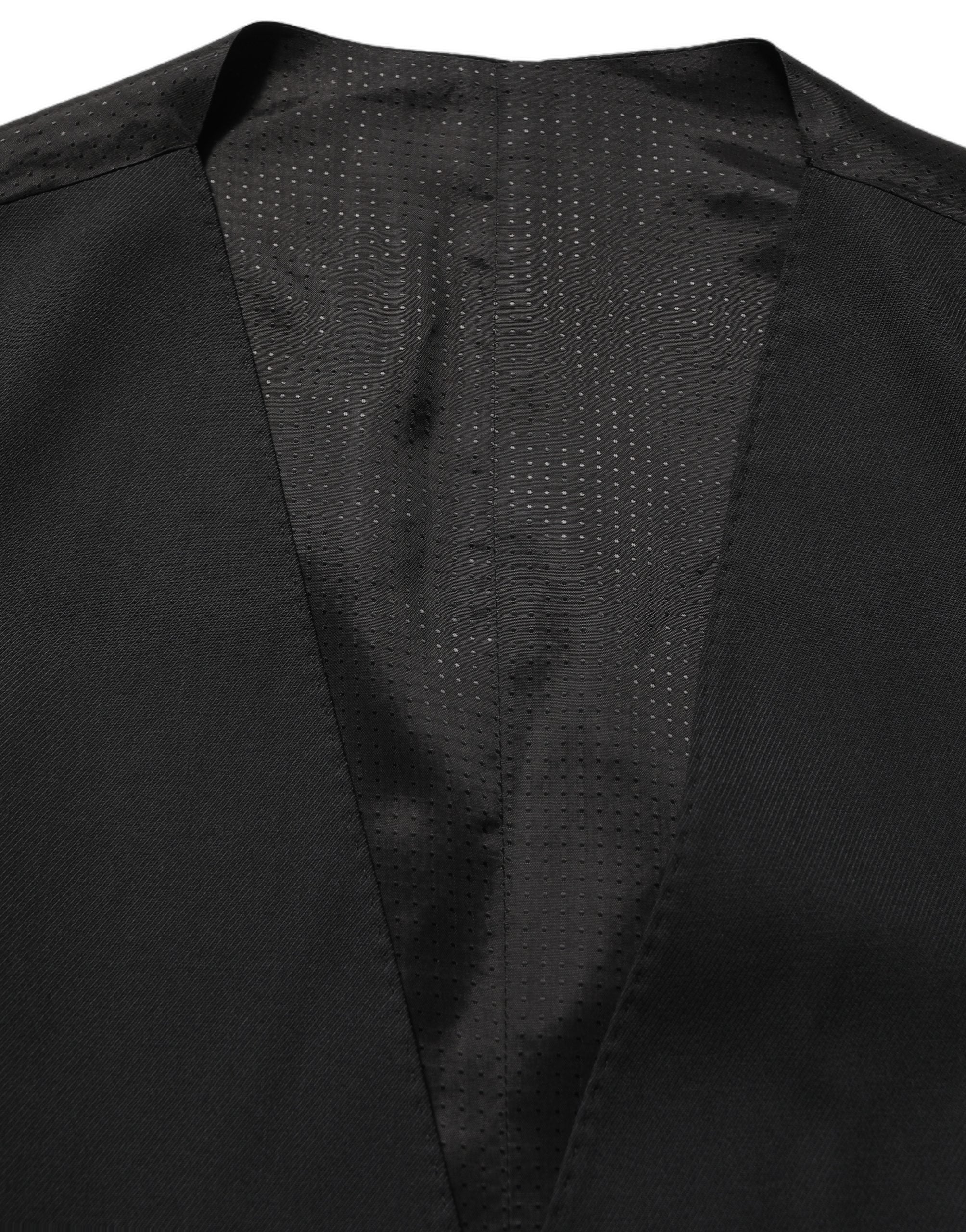 Dolce & Gabbana Black Single Breasted Men Waistcoat Men's Vest