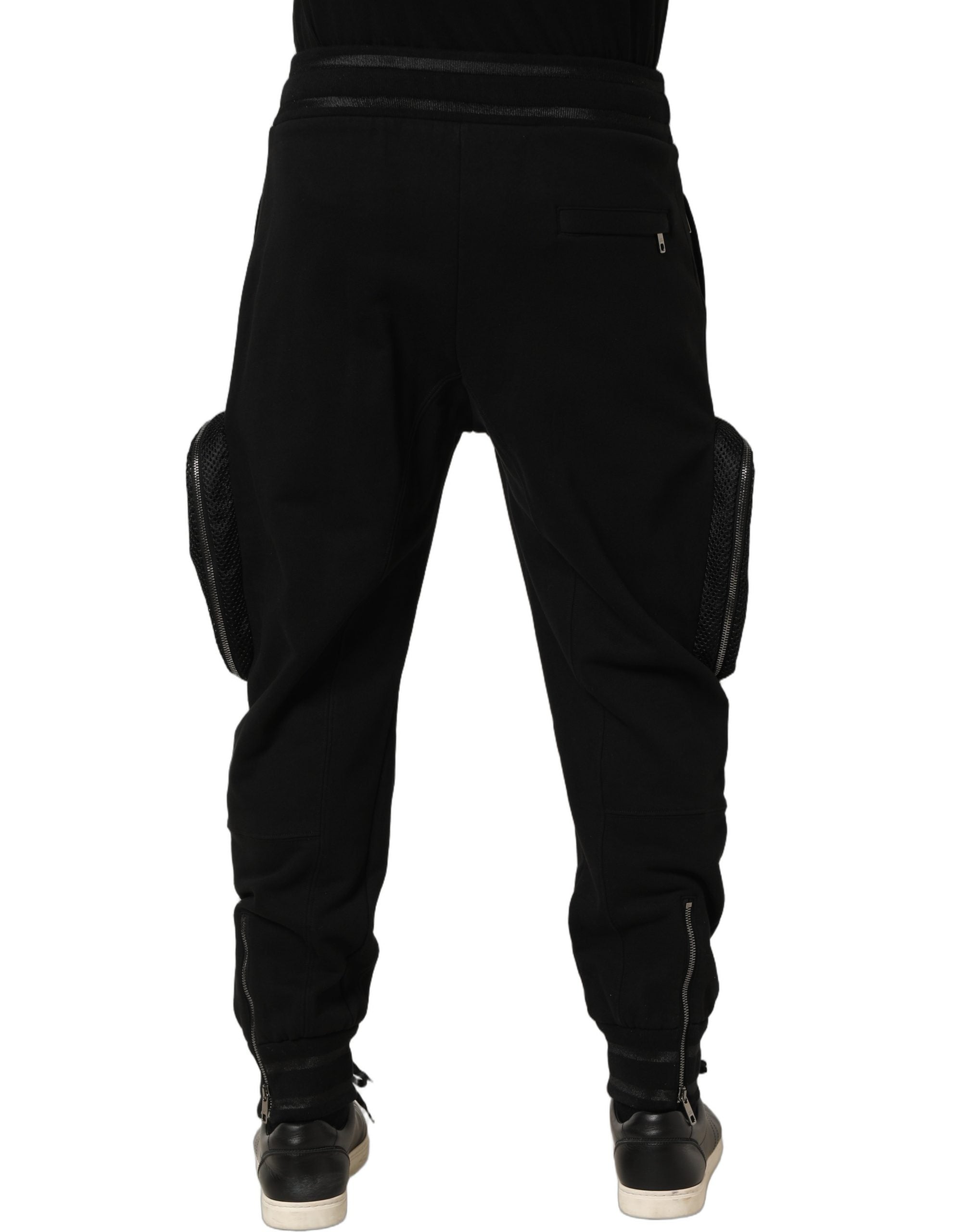 Dolce & Gabbana Black Mid Waist Cargo Jogger SweatMen's Men's Pants