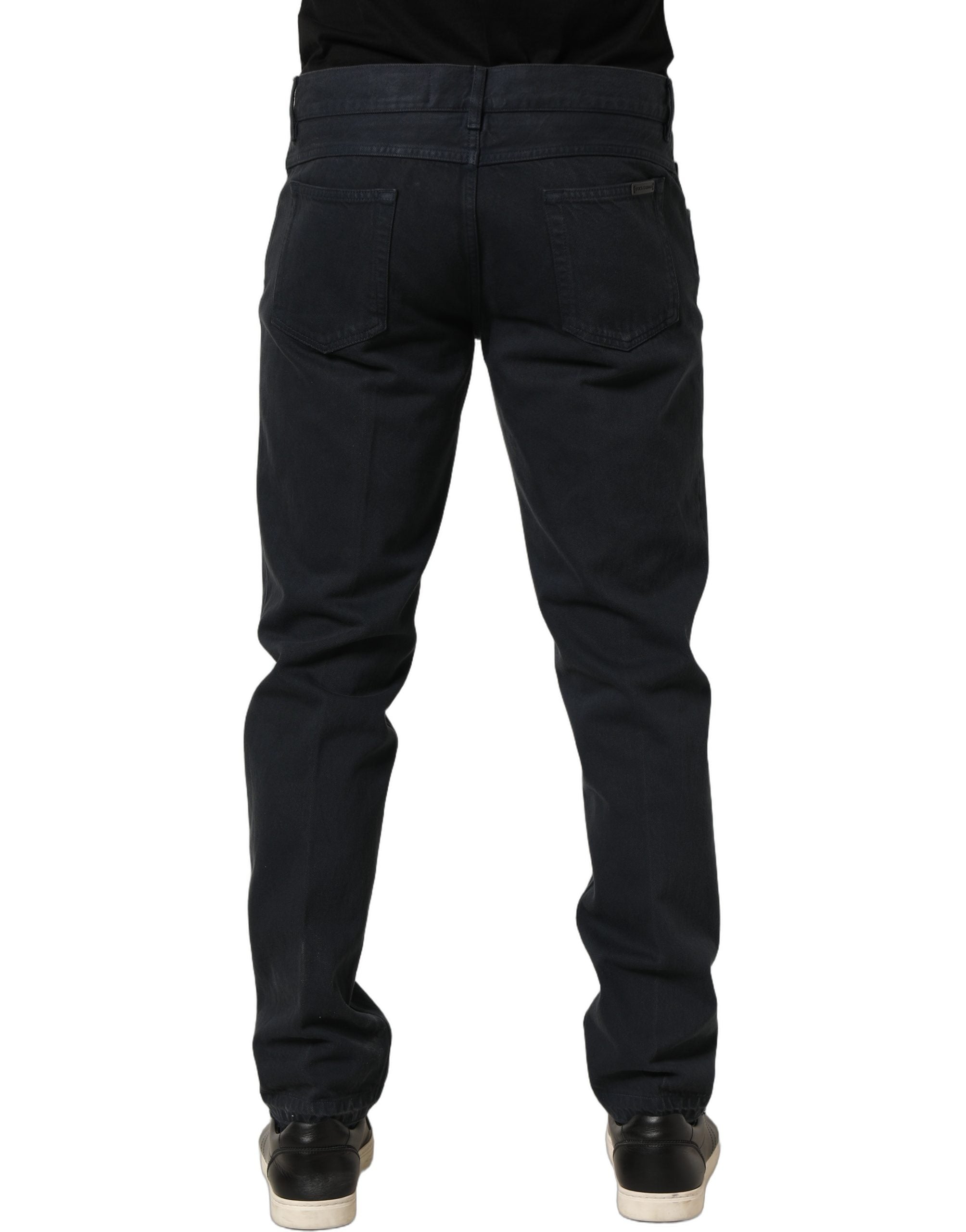 Dolce & Gabbana Black Cotton Mid Waist Skinny Men Denim Men's Jeans