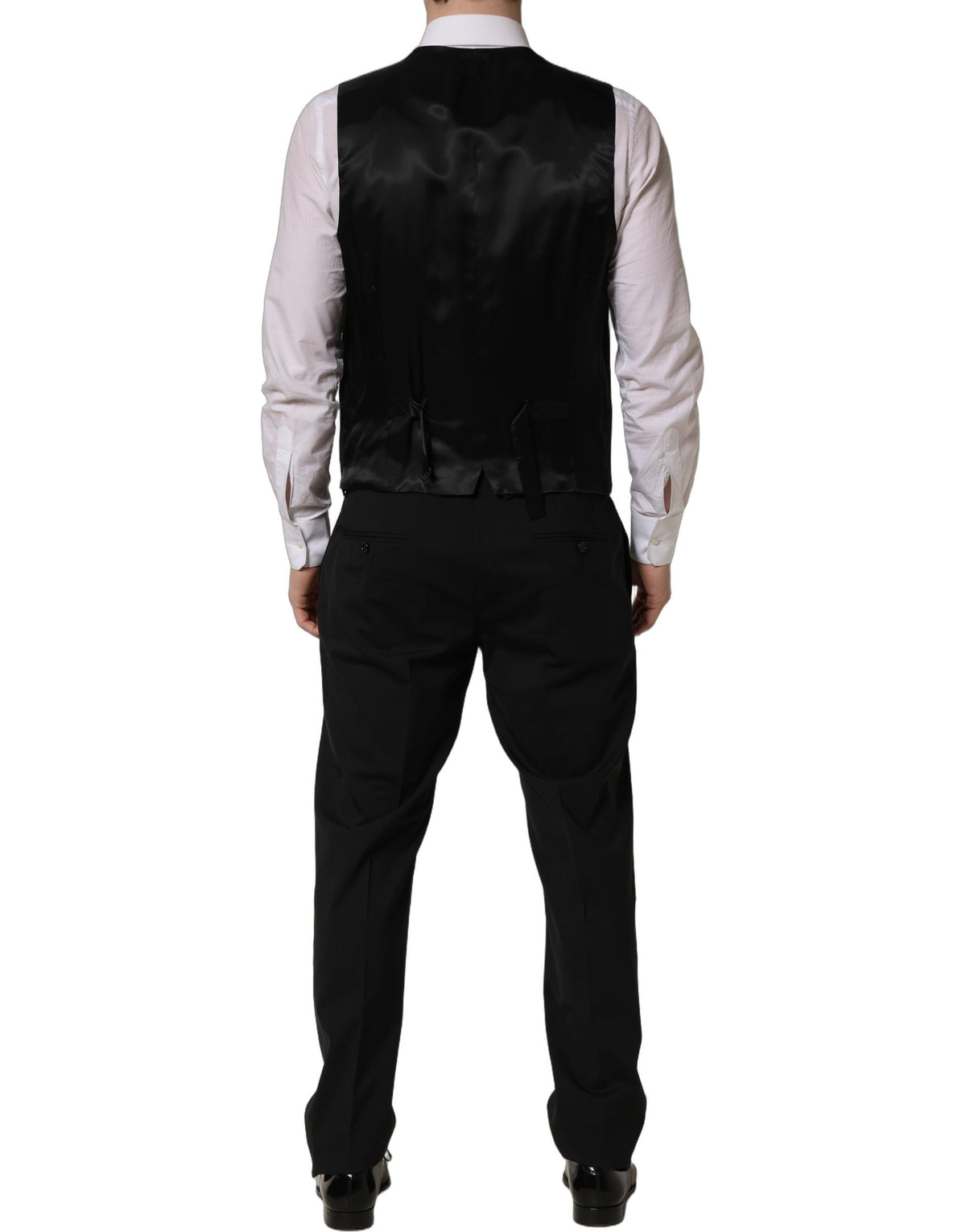 Dolce & Gabbana Black Wool Slim Fit Formal 3 Piece Men Men's Suit