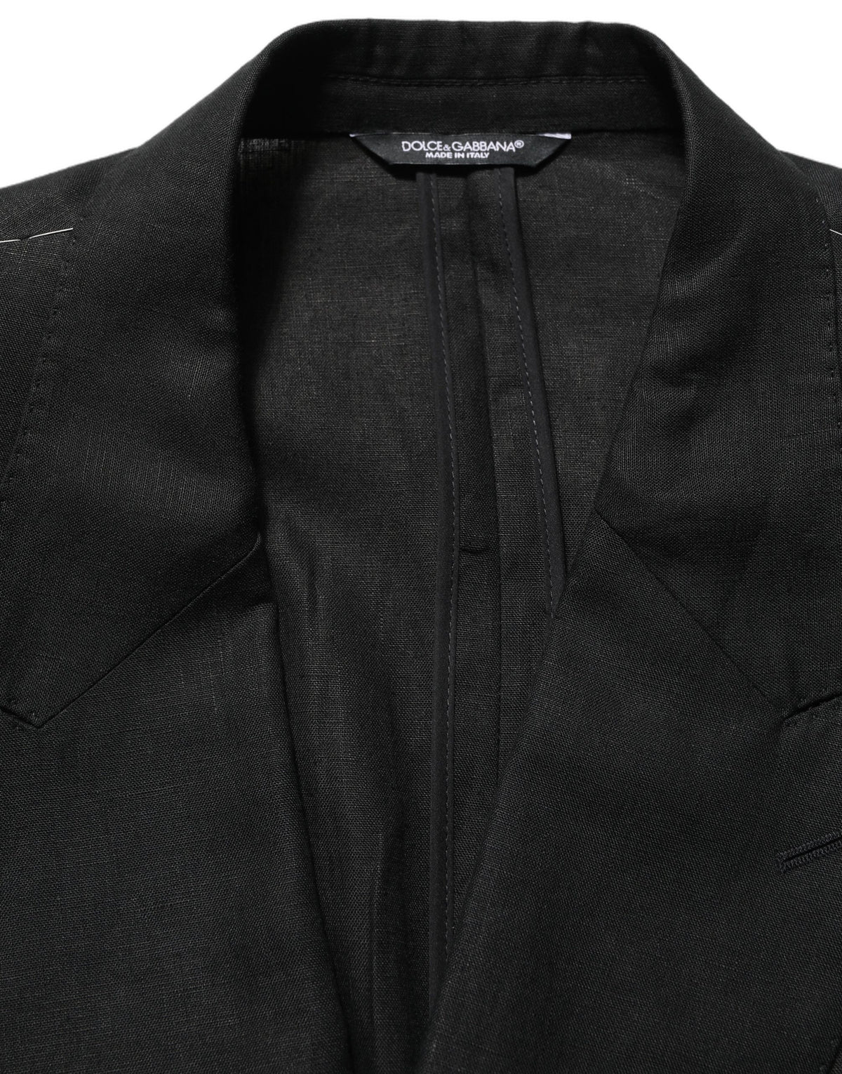 Dolce & Gabbana Black Linen Slim Fit Formal 2 Piece Men's Suit