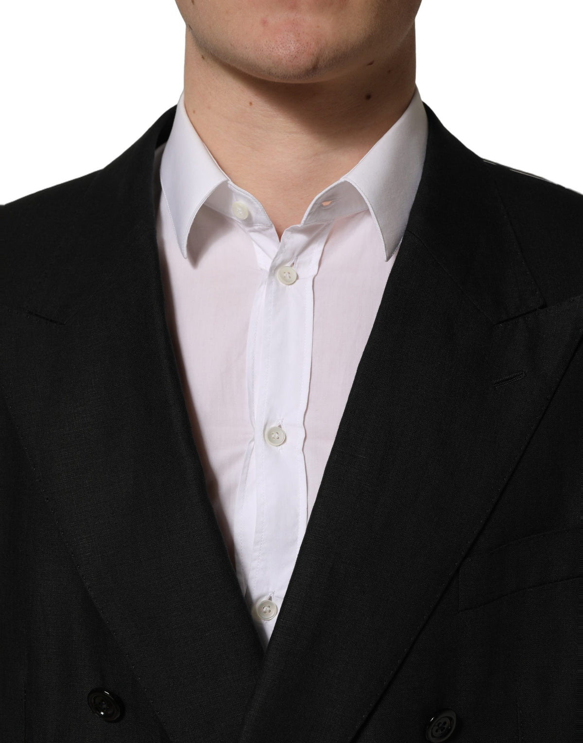 Dolce & Gabbana Black Linen Slim Fit Formal 2 Piece Men's Suit