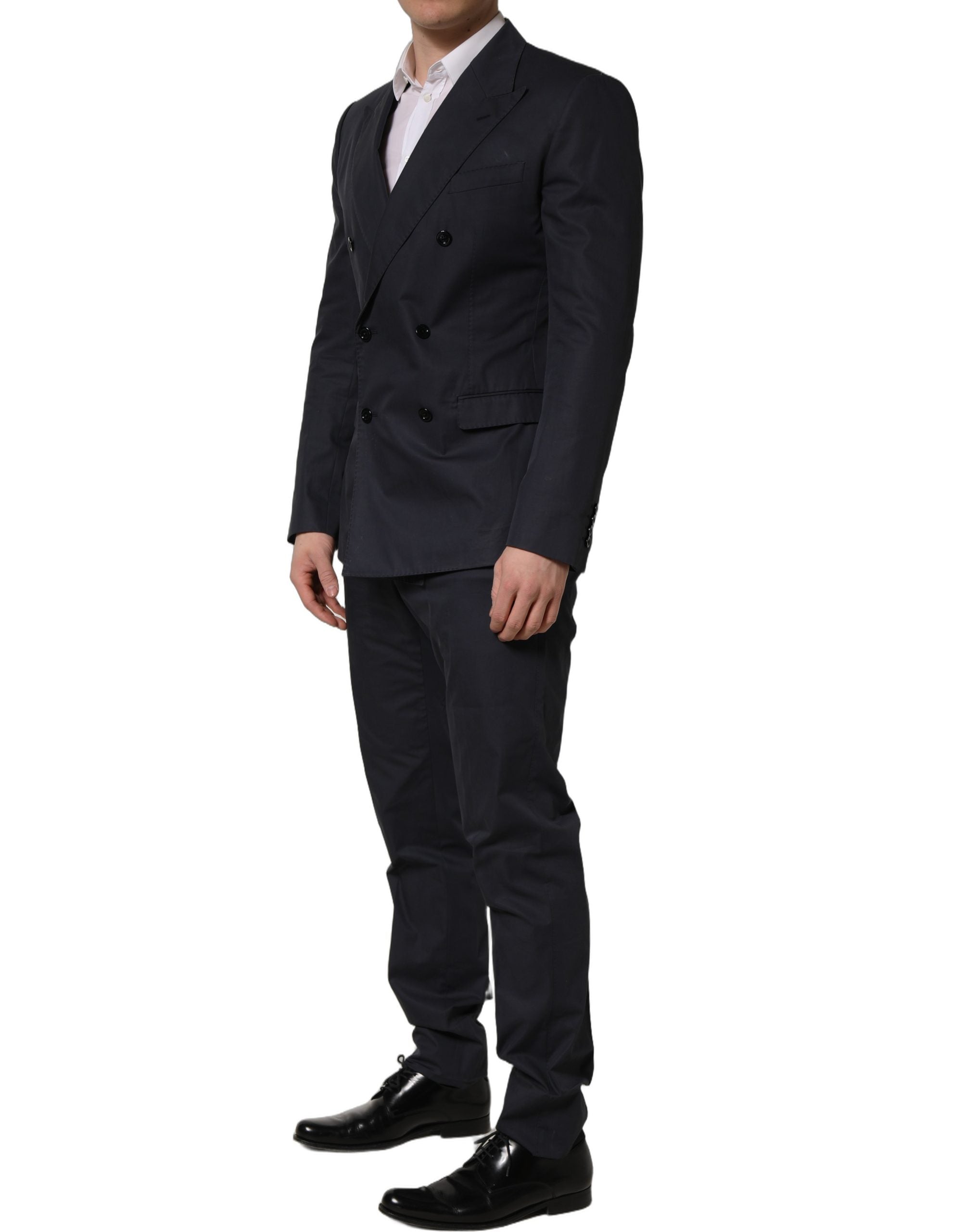 Dolce & Gabbana Blue Cotton Slim Fit Formal 2 Piece Men Men's Suit