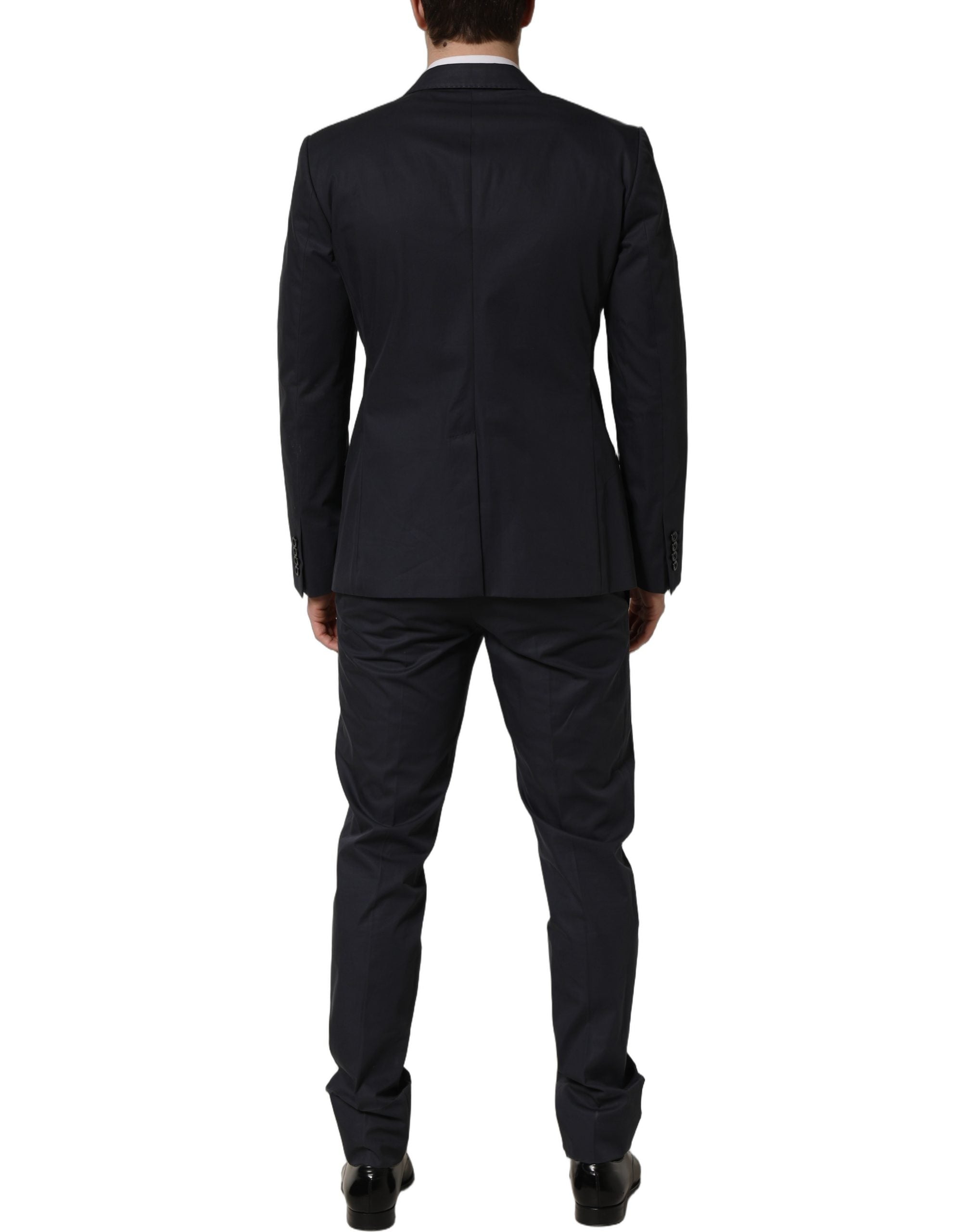 Dolce & Gabbana Blue Cotton Slim Fit Formal 2 Piece Men Men's Suit
