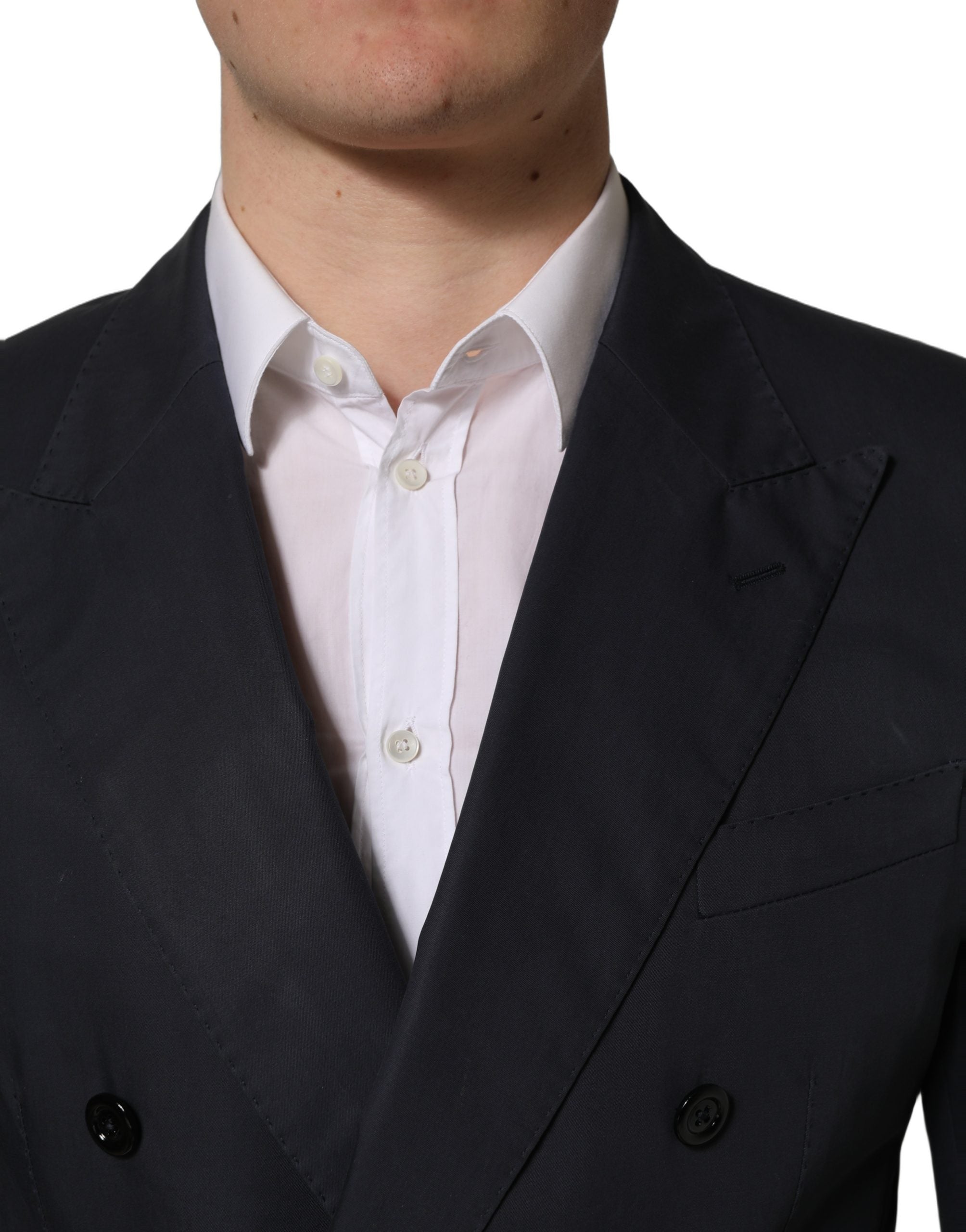 Dolce & Gabbana Blue Cotton Slim Fit Formal 2 Piece Men Men's Suit
