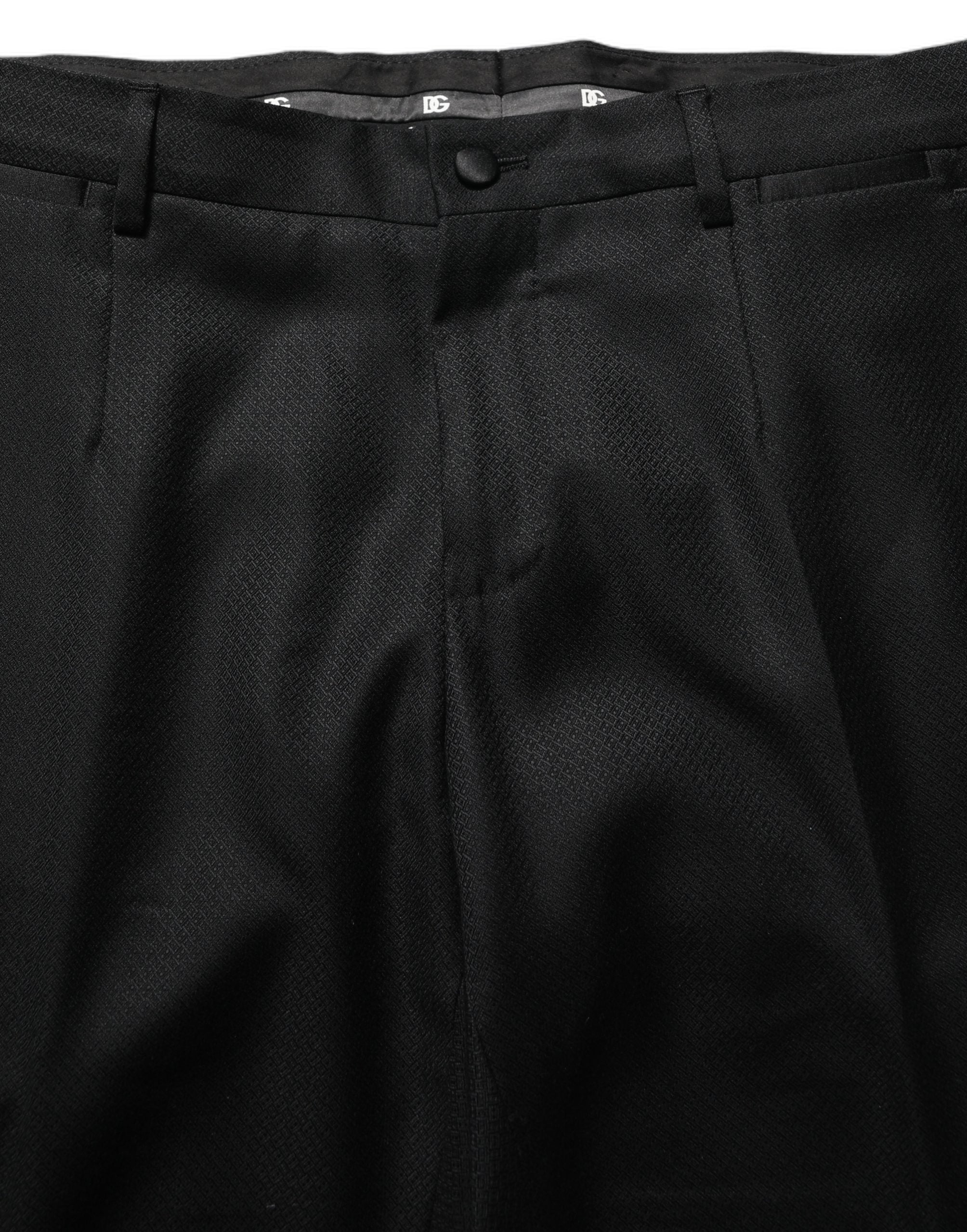 Dolce & Gabbana Black Wool Slim Fit Formal 2 Piece Men Men's Suit