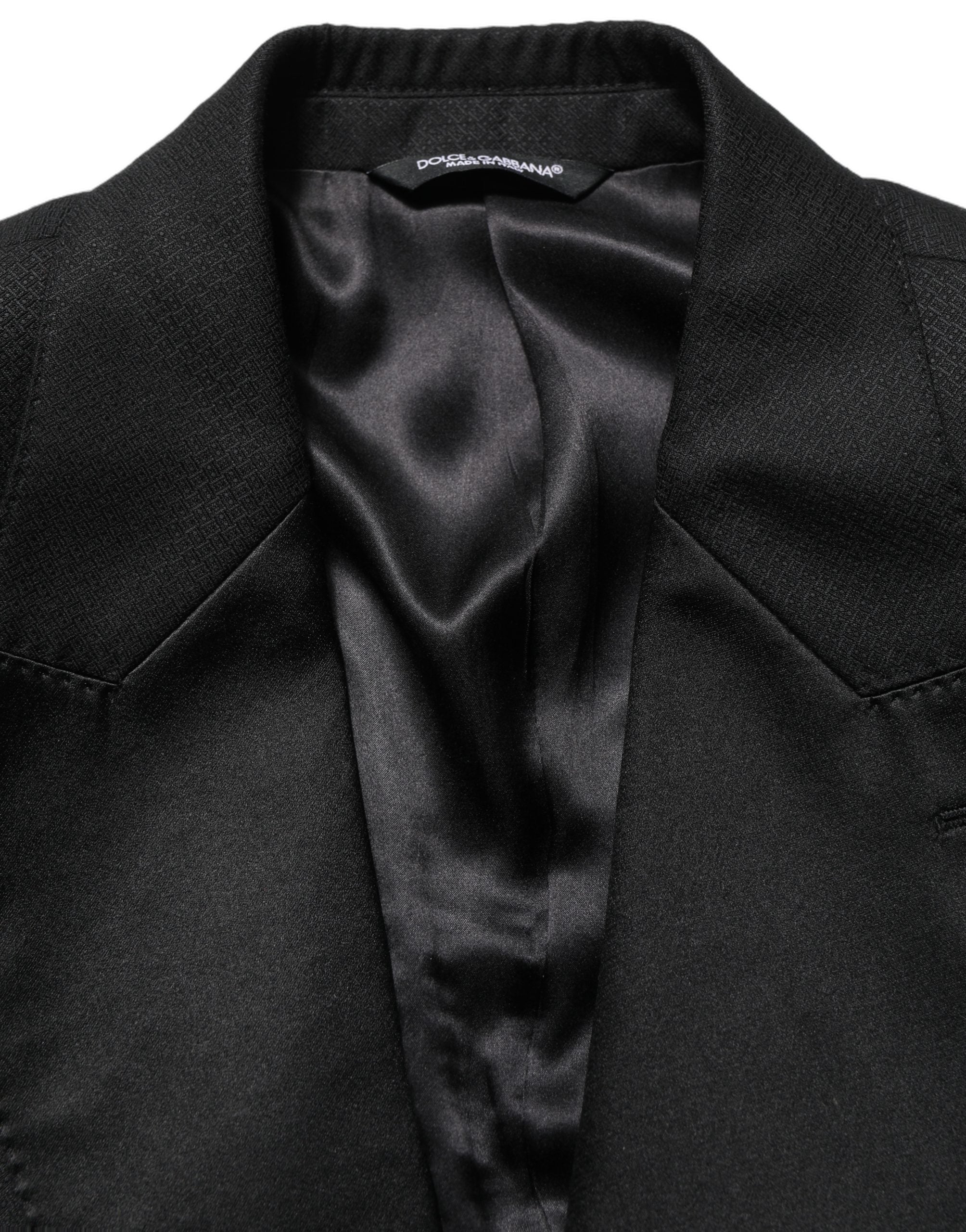 Dolce & Gabbana Black Wool Slim Fit Formal 2 Piece Men Men's Suit