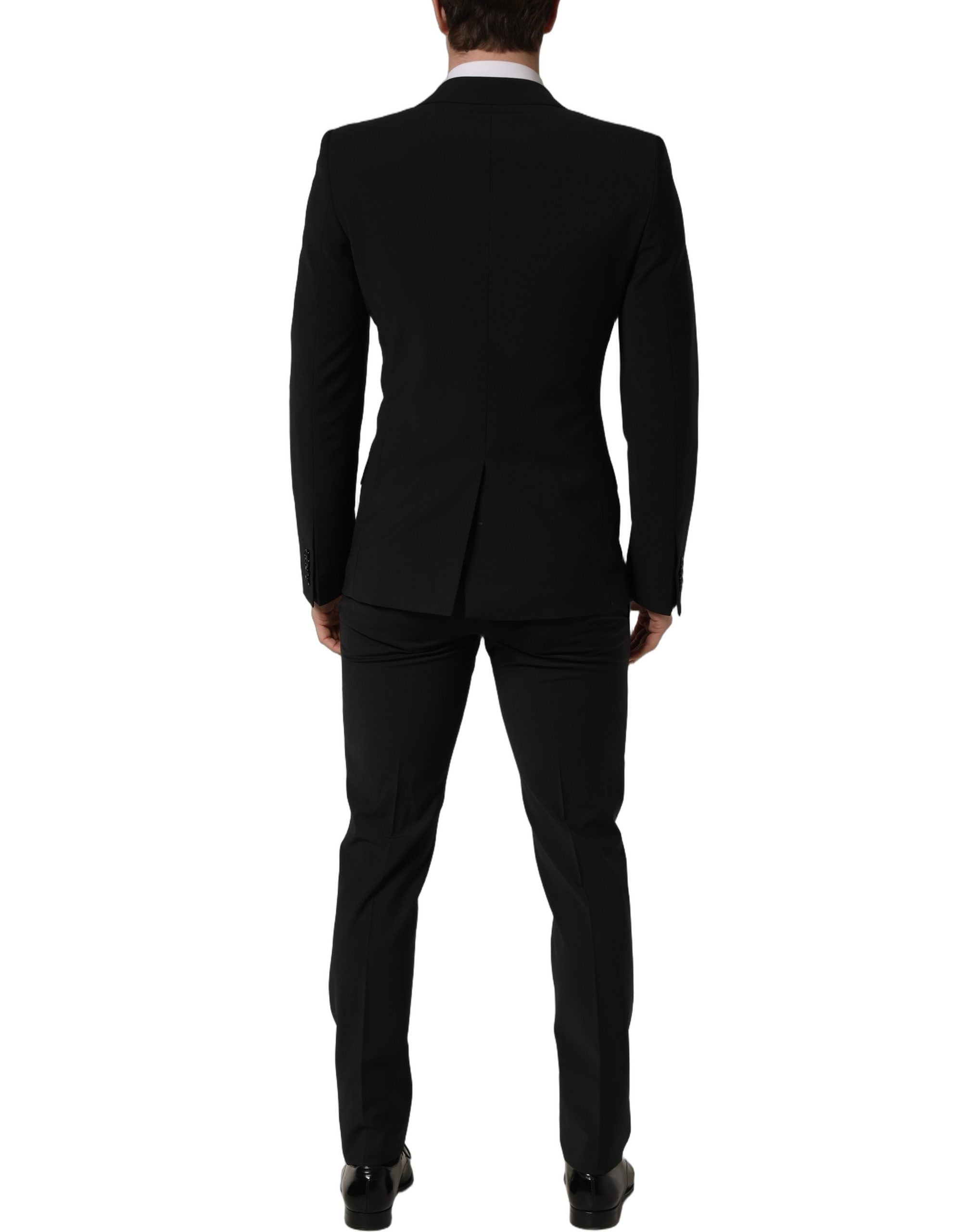 Dolce & Gabbana Black Wool Slim Fit Formal 2 Piece Men Men's Suit