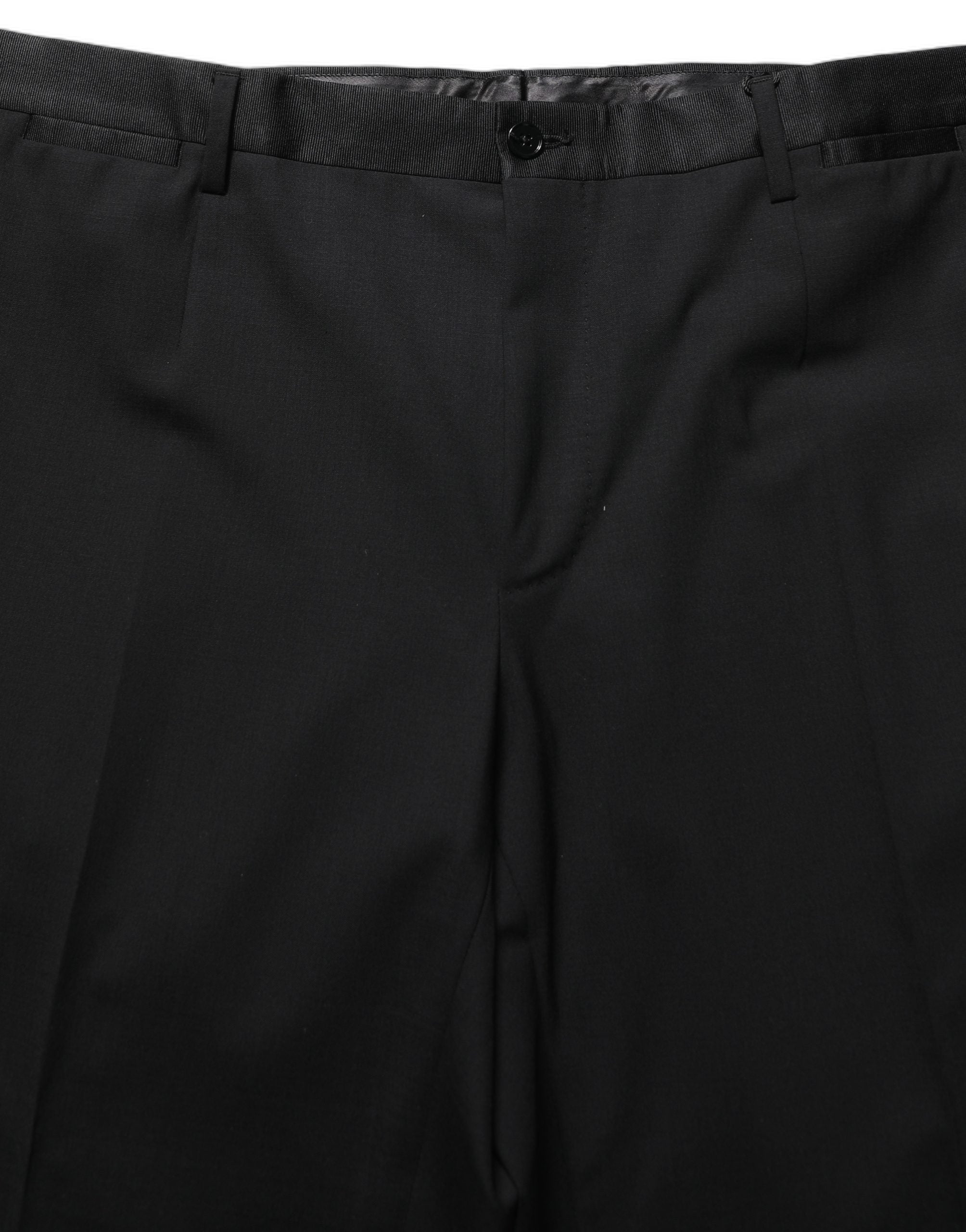 Dolce & Gabbana Black Wool Tapered Leg Dress Trouser Men's Pants