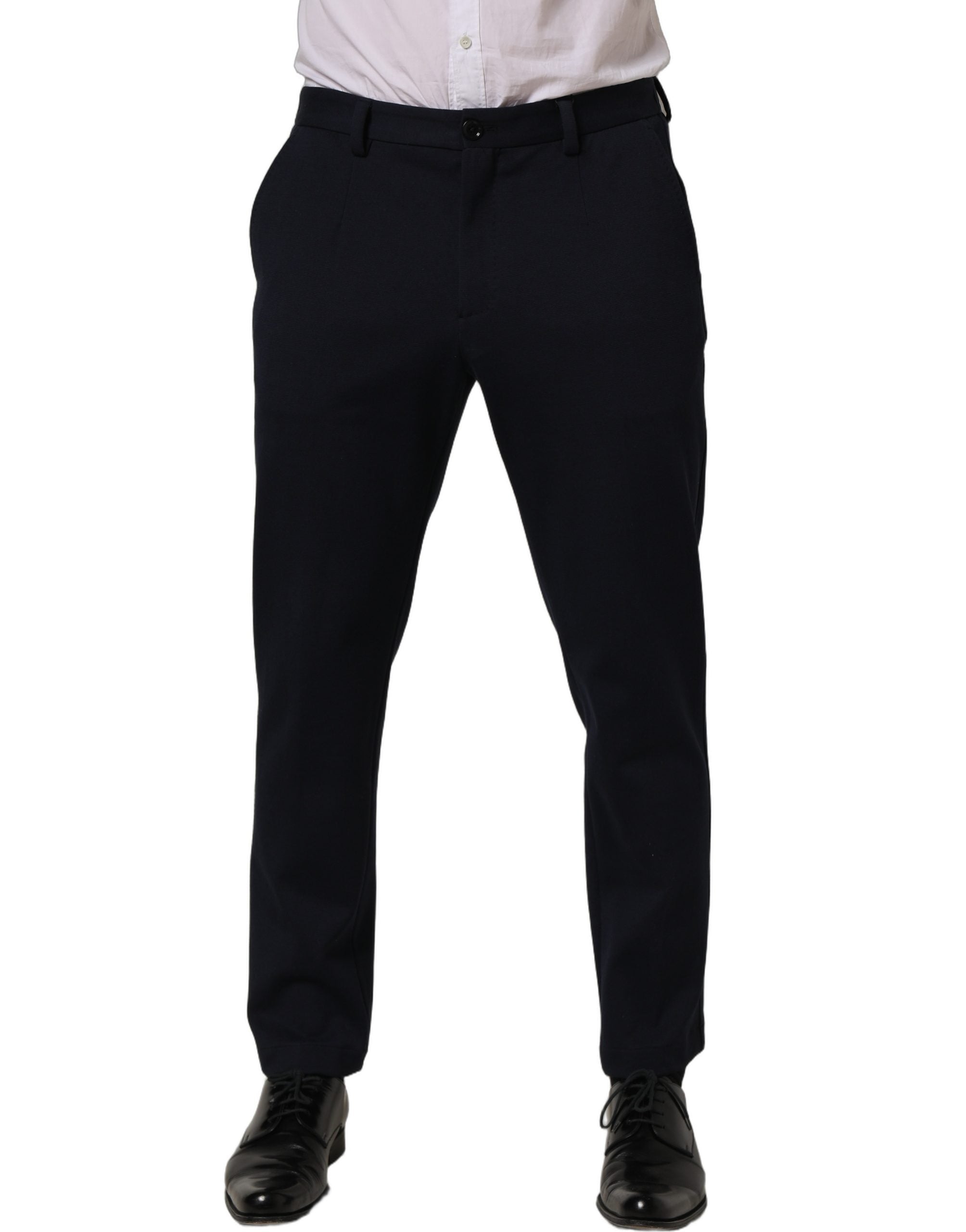 Dolce & Gabbana Black Cotton Tapered Leg Dress Trouser Men's Pants