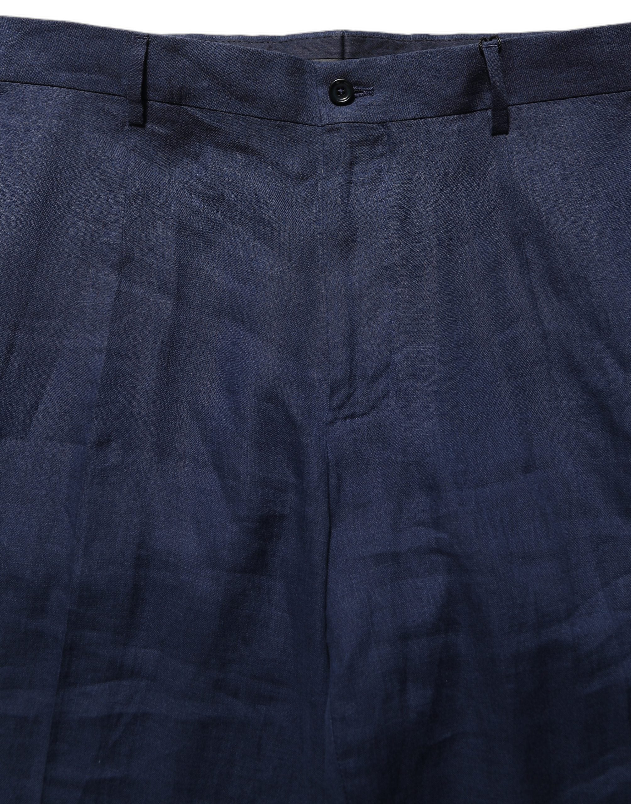 Dolce & Gabbana Blue Linen Straight Men Dress Trouser Men's Pants