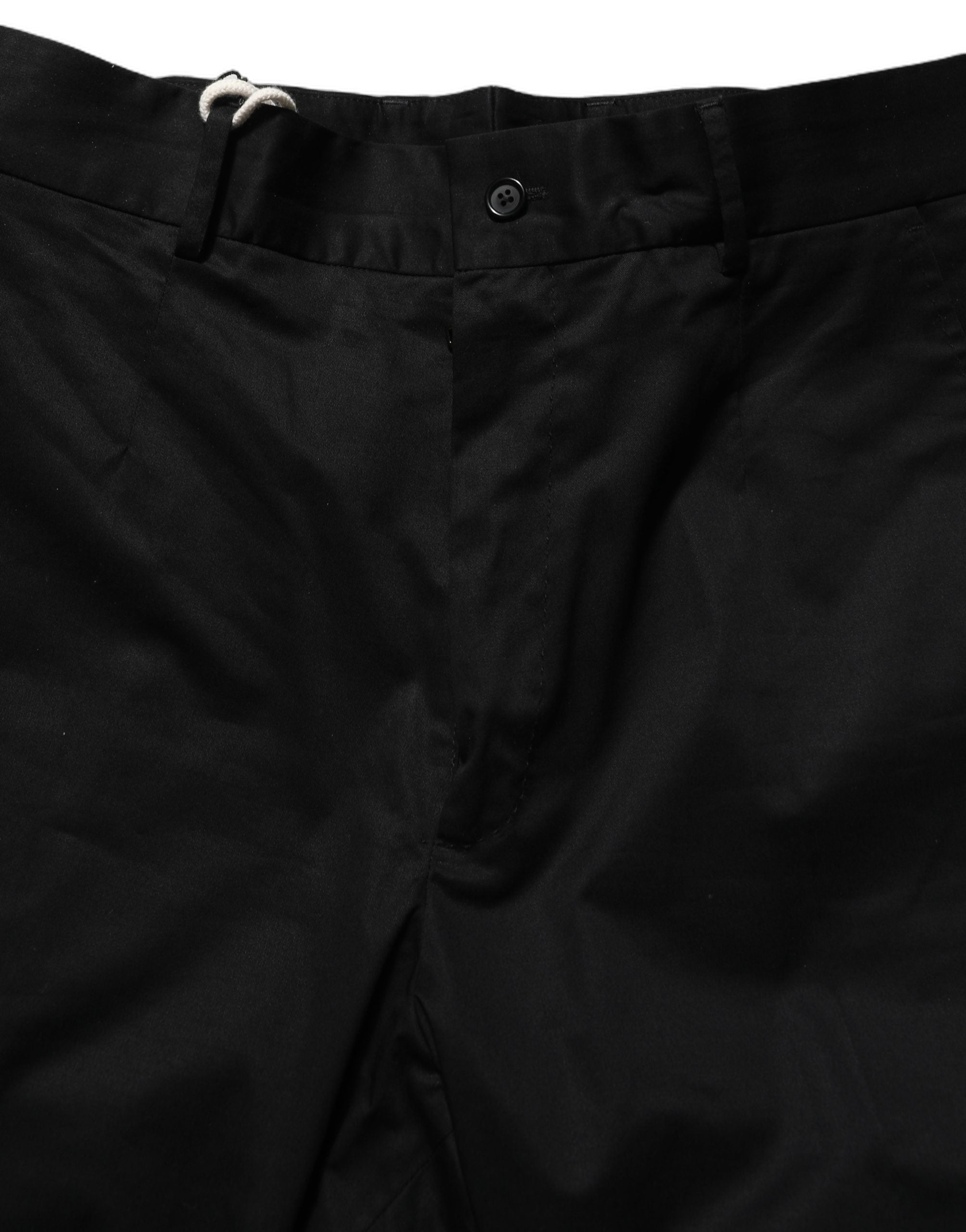 Dolce & Gabbana Black Cotton Tapered Leg Dress Trouser Men's Pants