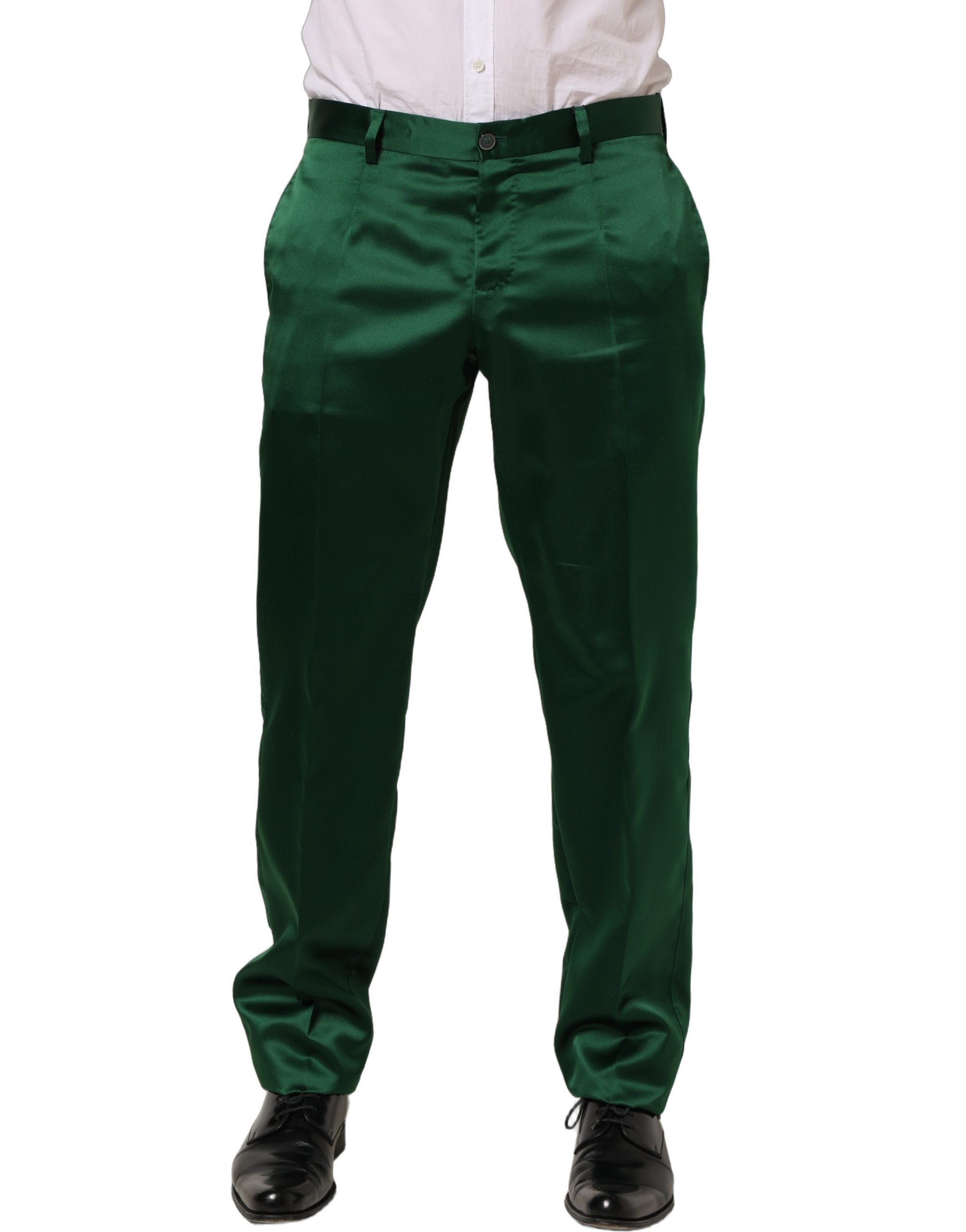 Dolce & Gabbana Dark Green Tapered Leg Dress Trouser Men's Pants