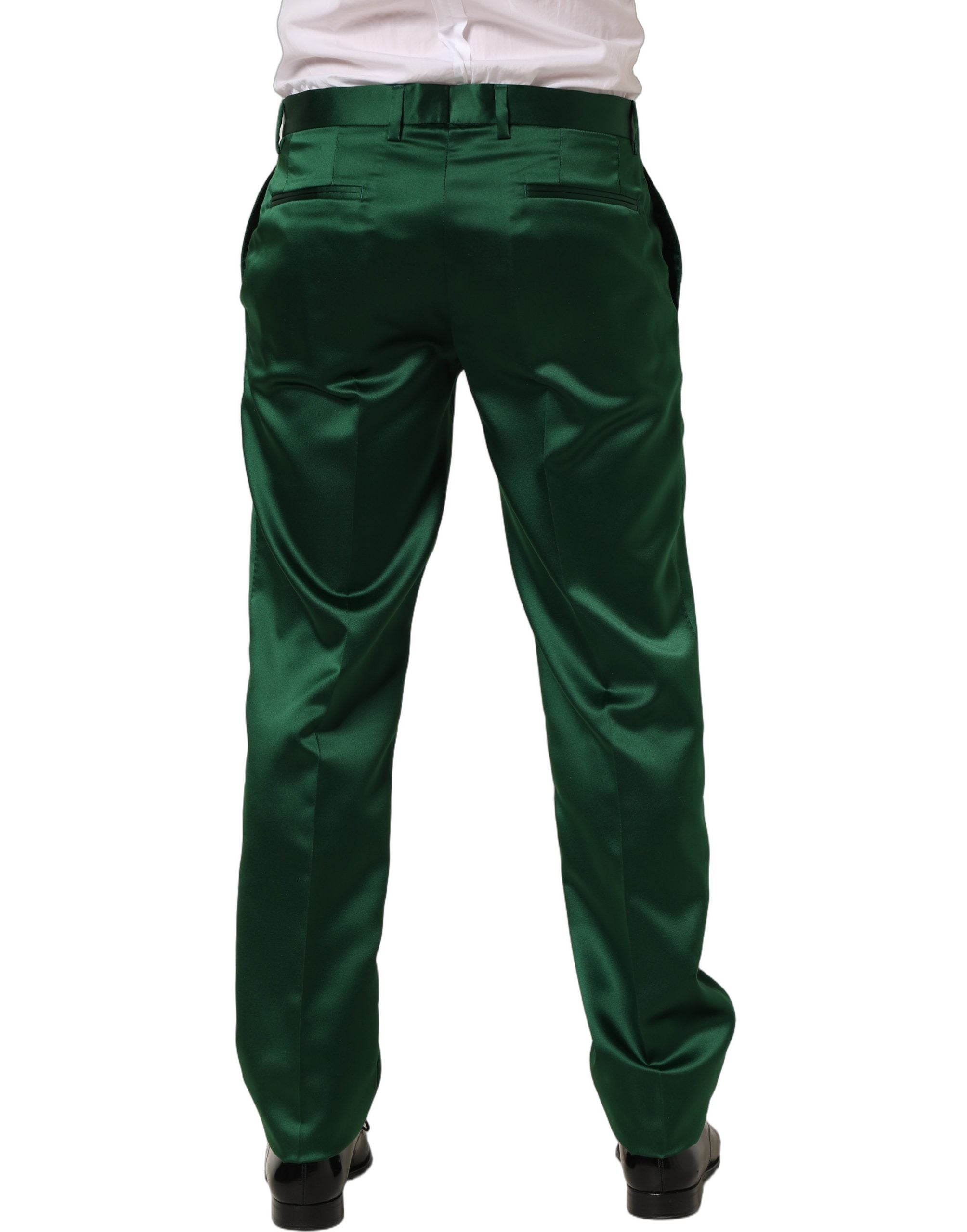 Dolce & Gabbana Dark Green Tapered Leg Dress Trouser Men's Pants