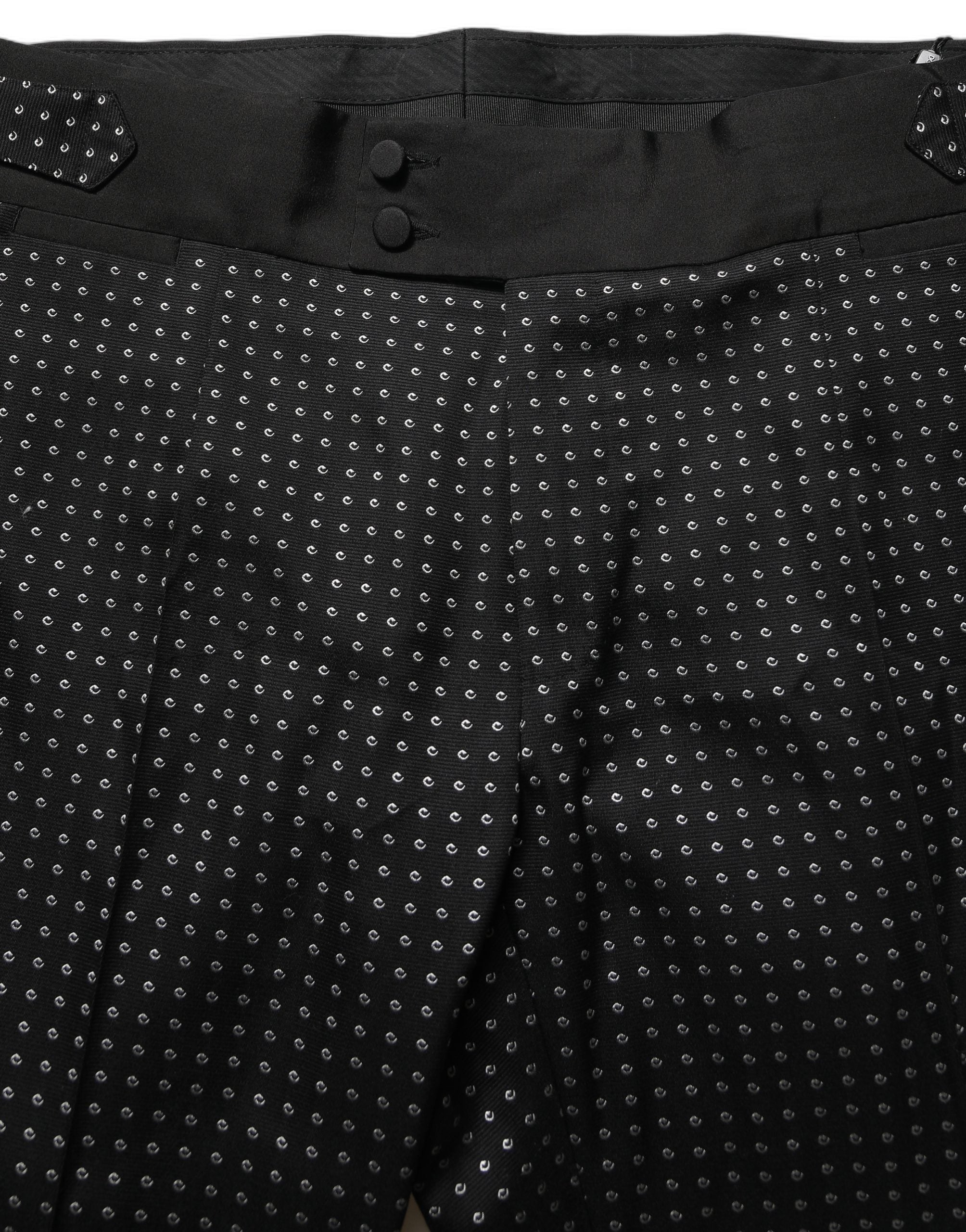 Dolce & Gabbana Black Polka Dot Cotton Dress Trouser Men's Pants