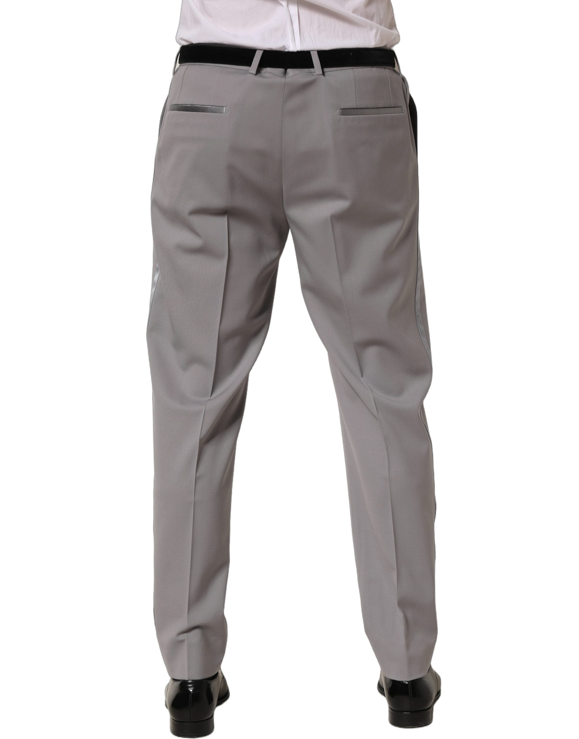Dolce & Gabbana Gray Wool Tapered Men Dress Trouser Men's Pants