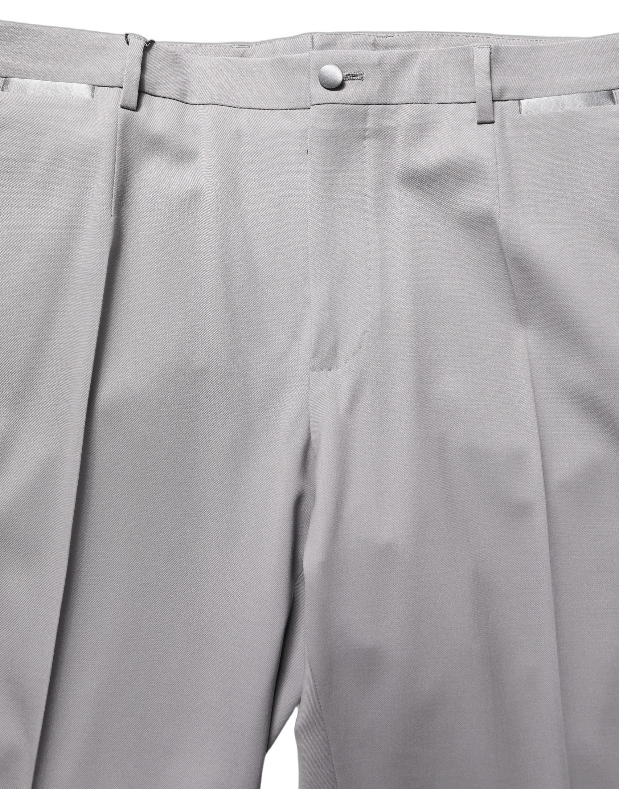 Dolce & Gabbana Gray Wool Tapered Men Dress Trouser Men's Pants