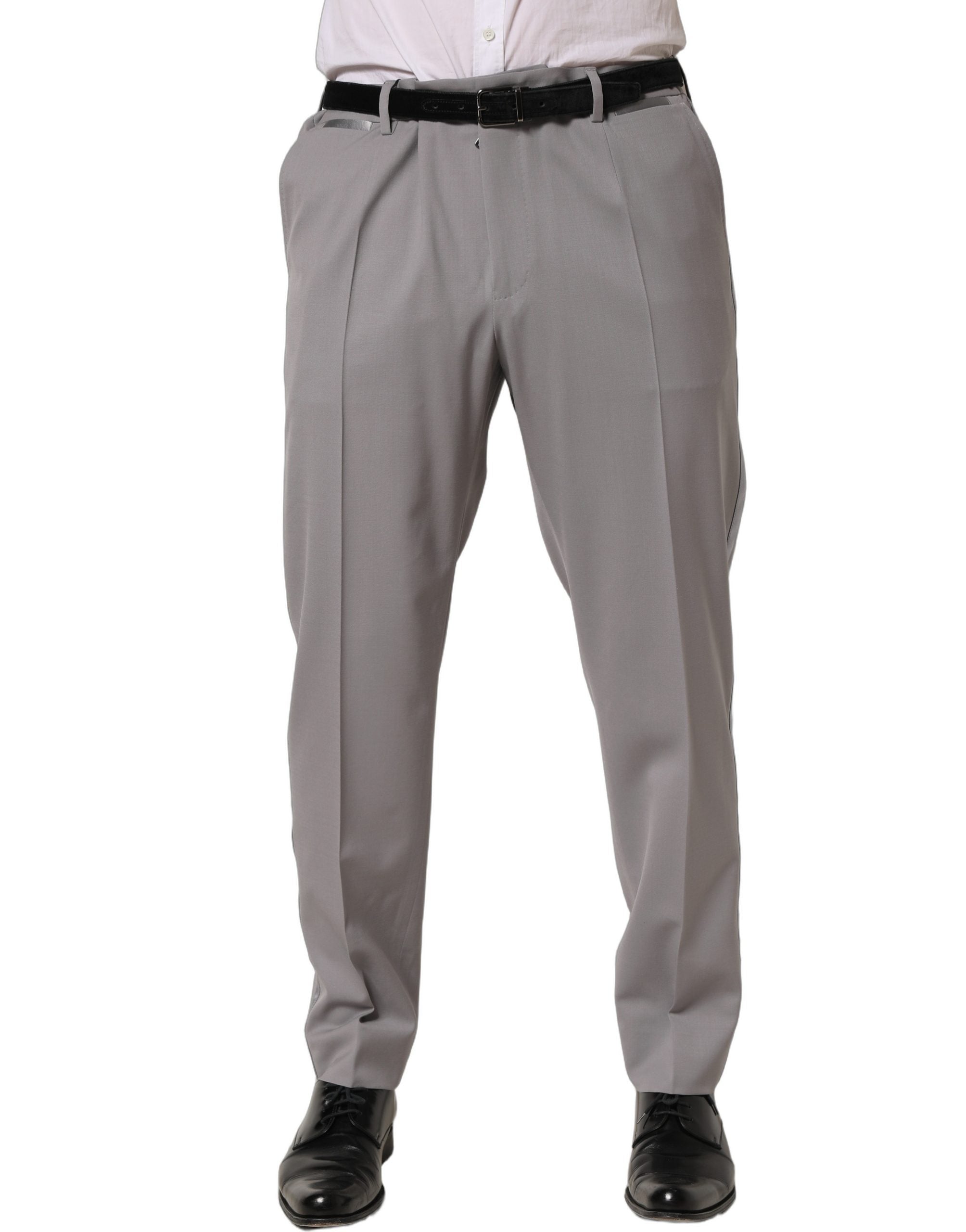 Dolce & Gabbana Gray Wool Tapered Men Dress Trouser Men's Pants