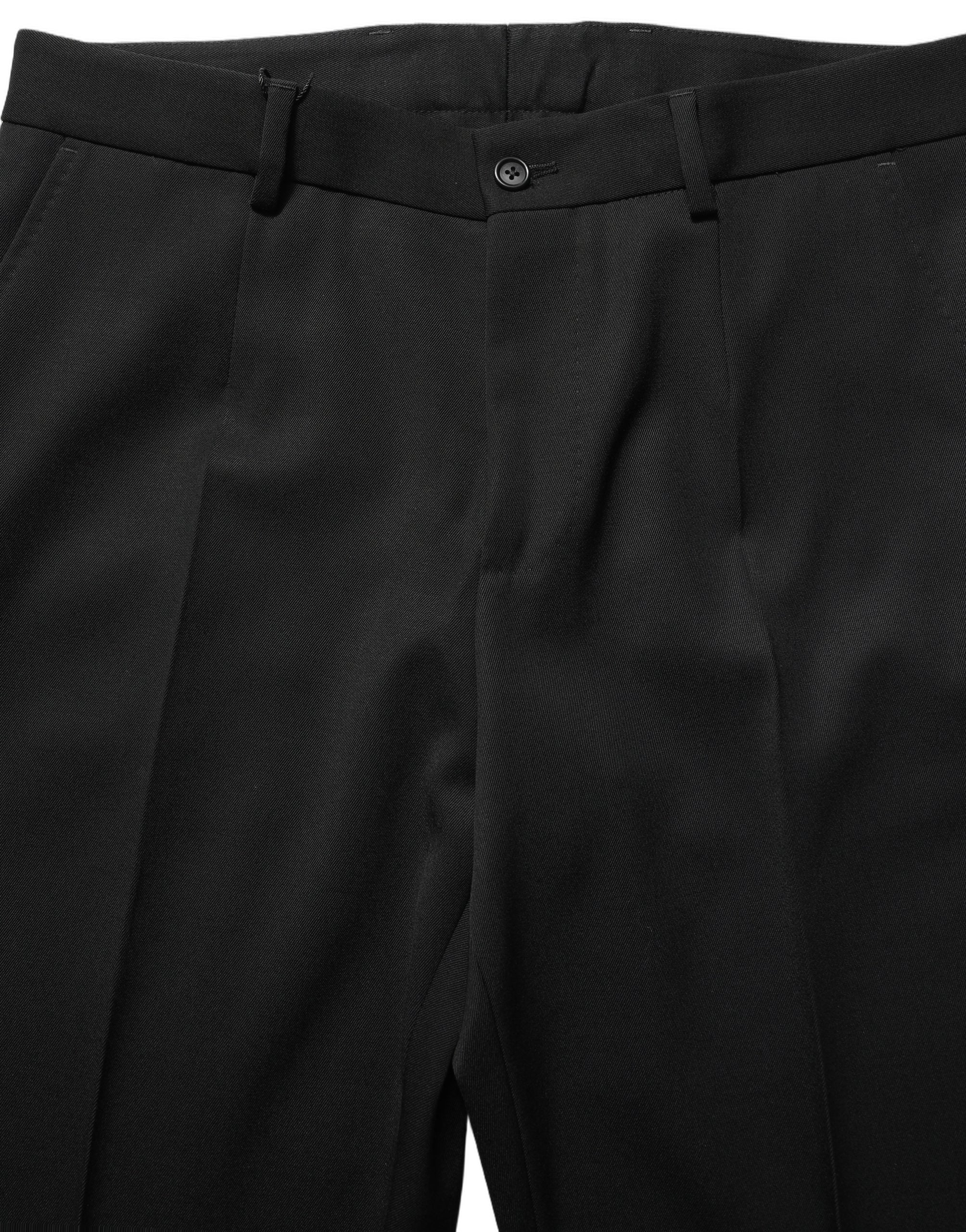 Dolce & Gabbana Black Wool Tapered Men Dress Trouser Men's Pants