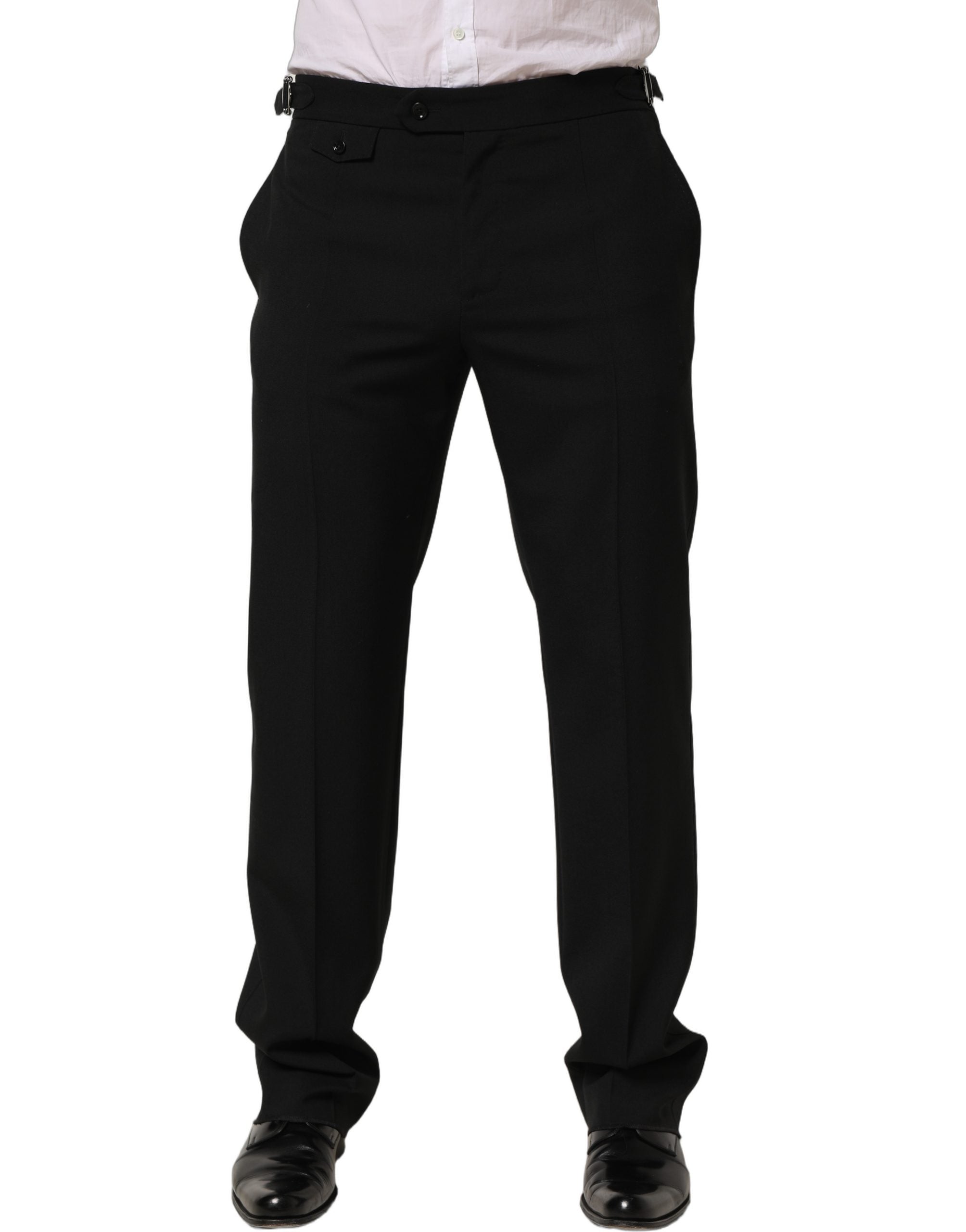 Dolce & Gabbana Black Tapered Leg Men Dress Trouser Men's Pants