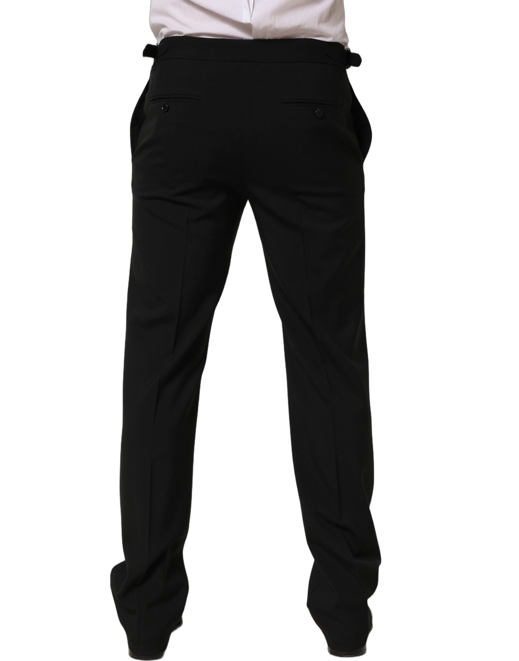 Dolce & Gabbana Black Tapered Leg Men Dress Trouser Men's Pants