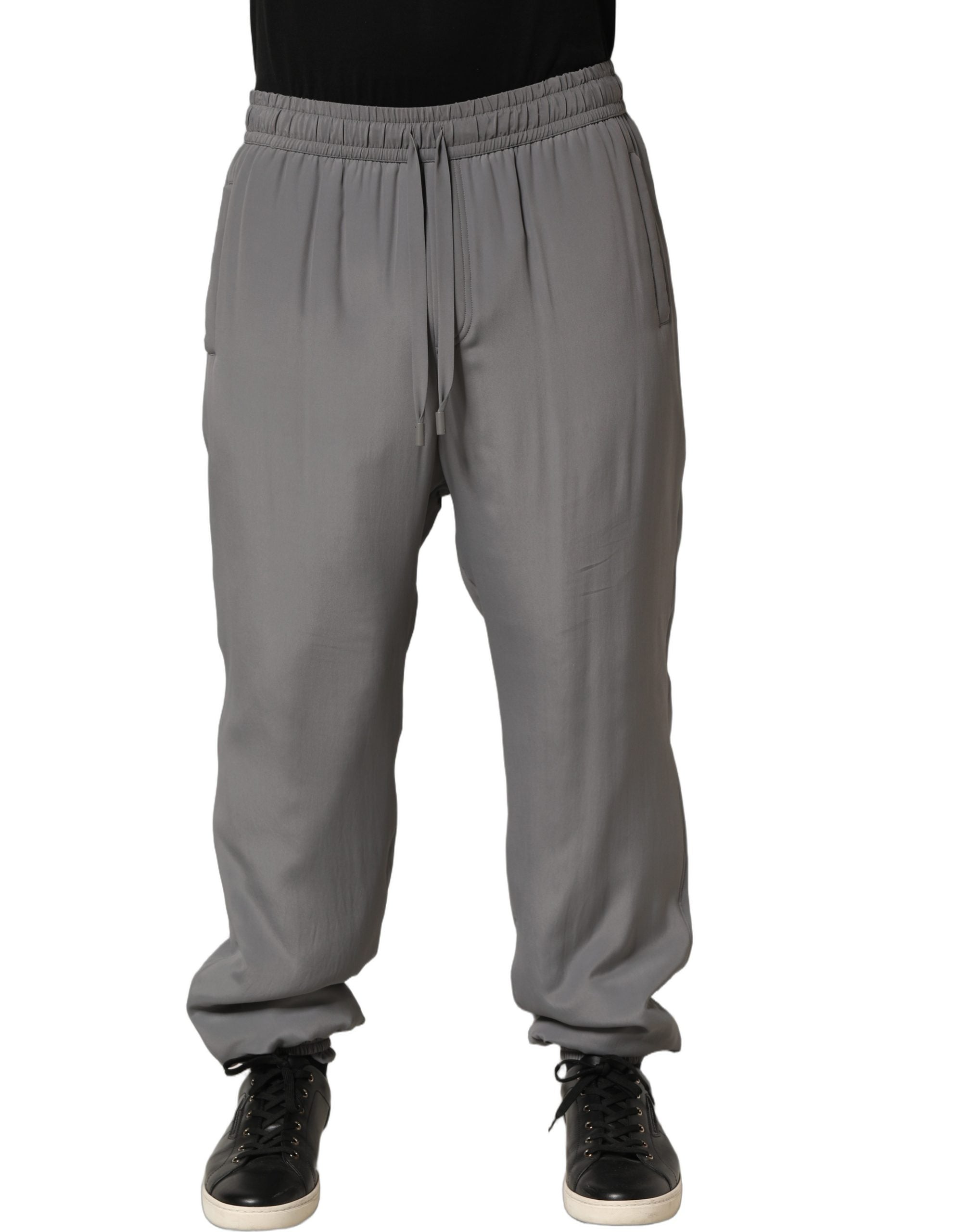Dolce & Gabbana Gray Cotton Jogger SweatMen's Trouser Men's Pants