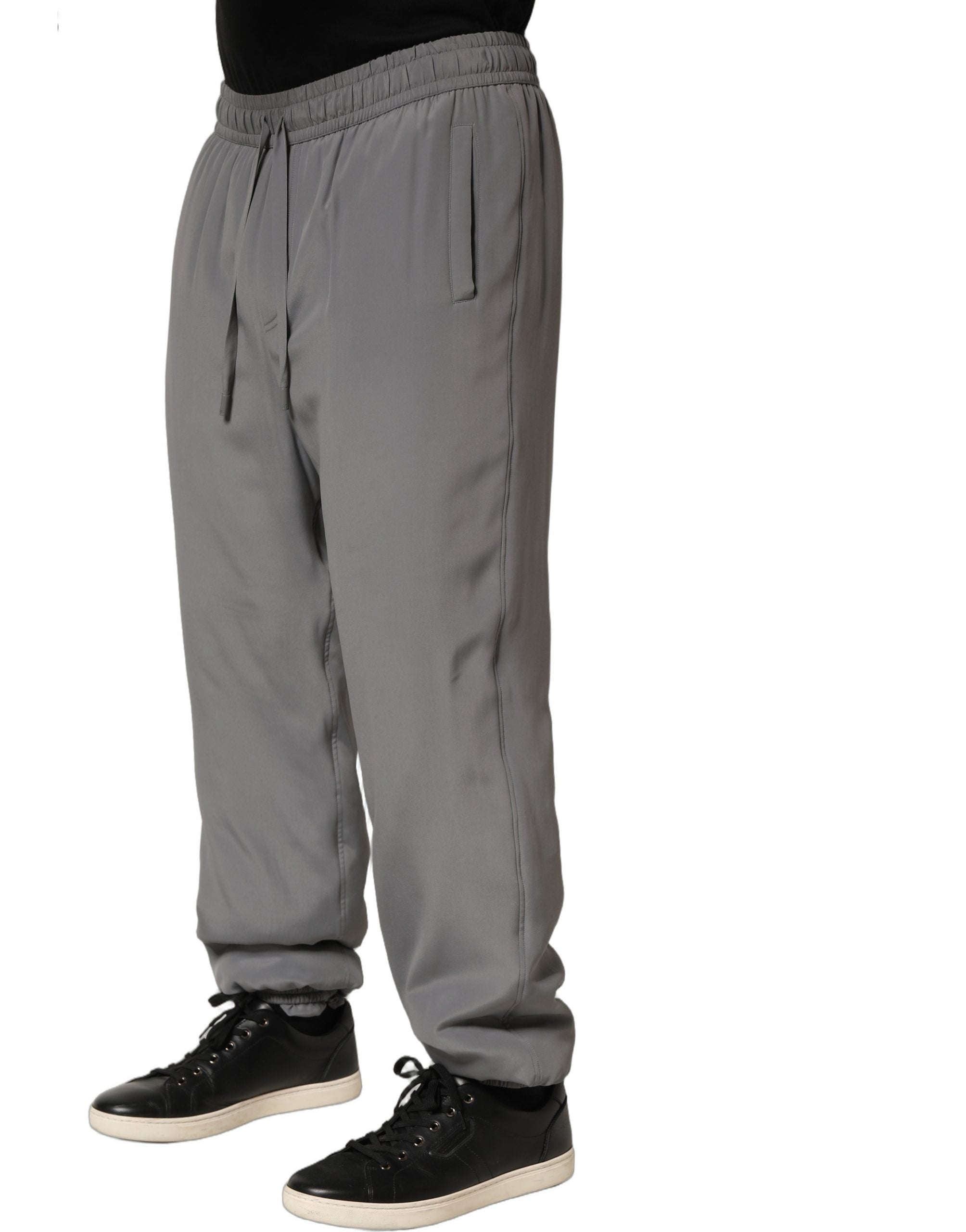 Dolce & Gabbana Gray Cotton Jogger SweatMen's Trouser Men's Pants