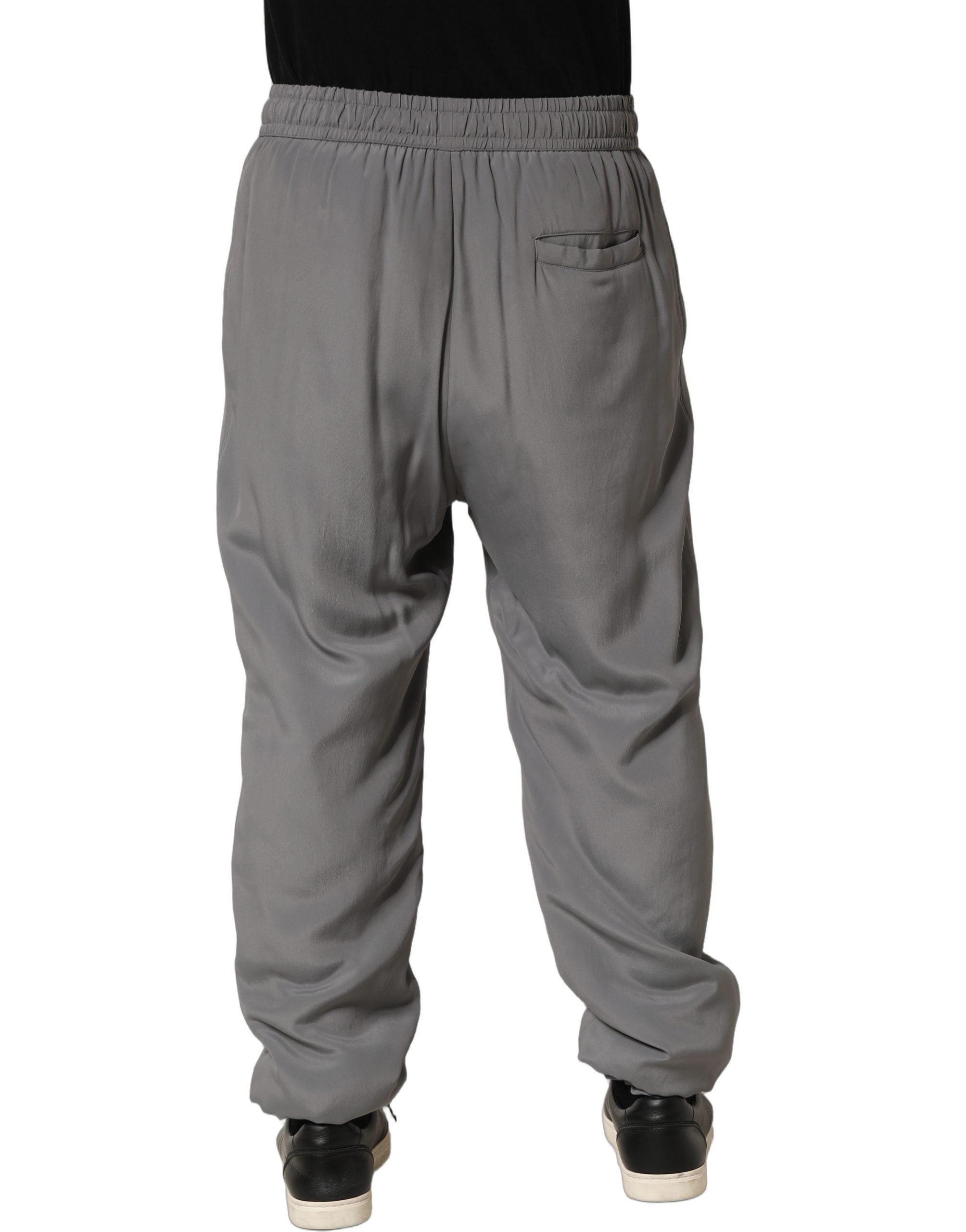 Dolce & Gabbana Gray Cotton Jogger SweatMen's Trouser Men's Pants